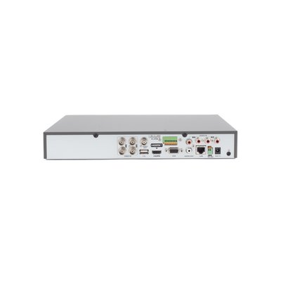 DVR 4 Canales TURBOHD + 4 Canales IP / 8 Megapixel (4K) / Audio por Coaxitron / ACUSENSE / Reconocimiento Facial / 1 Bahía de Disco Duro / Salida de Video en Full HD / H.265+ / Alarmas I/O