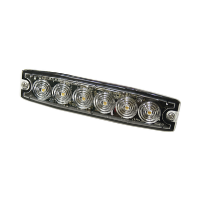 Luz Auxiliar de 6 LED, Ambar, lente Transparente, SAE