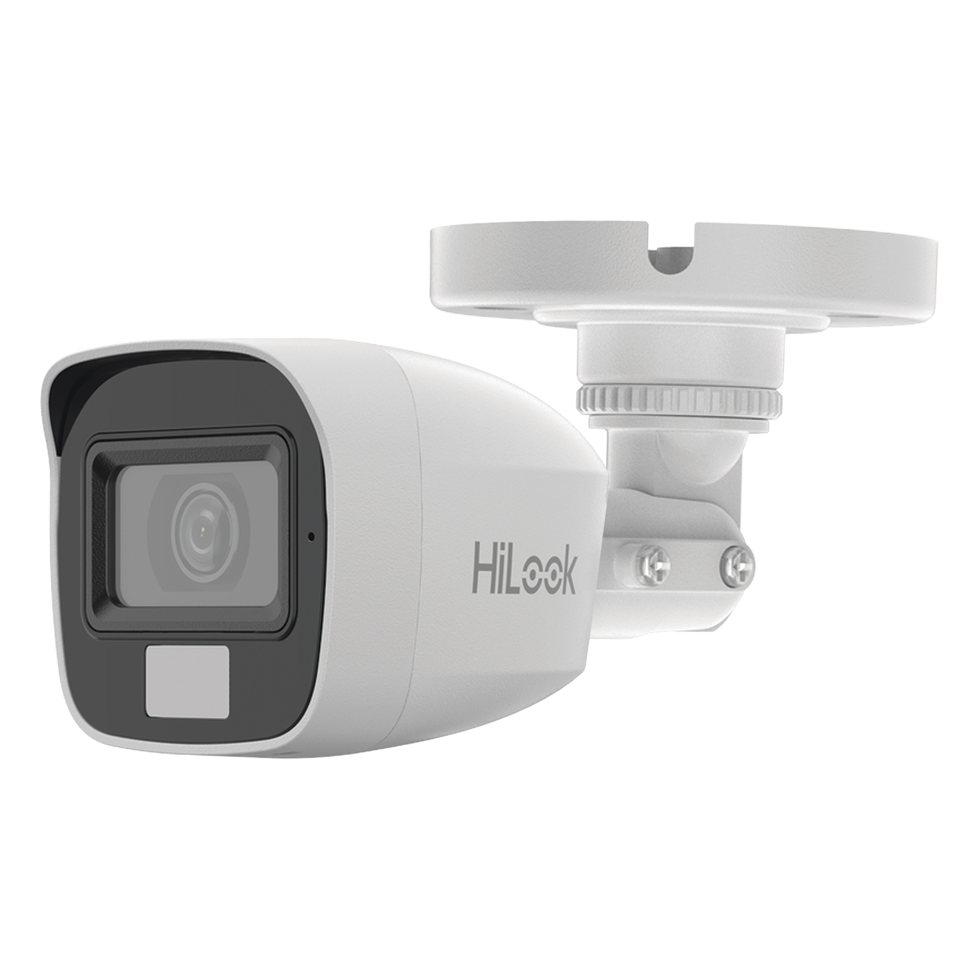 [Dual Light + ColorVu] Bala TURBOHD 2 megapixel / 20 mts IR + 20 mts luz blanca / Lente 2.8 (100° de Visión) / Exterior IP66 / Audio por Coaxitron / TVI-AHD-CVI-CVBS / Metal / Smart-Hybrid light — HiLook by HIKVISION · SKU THC-B127-LMS