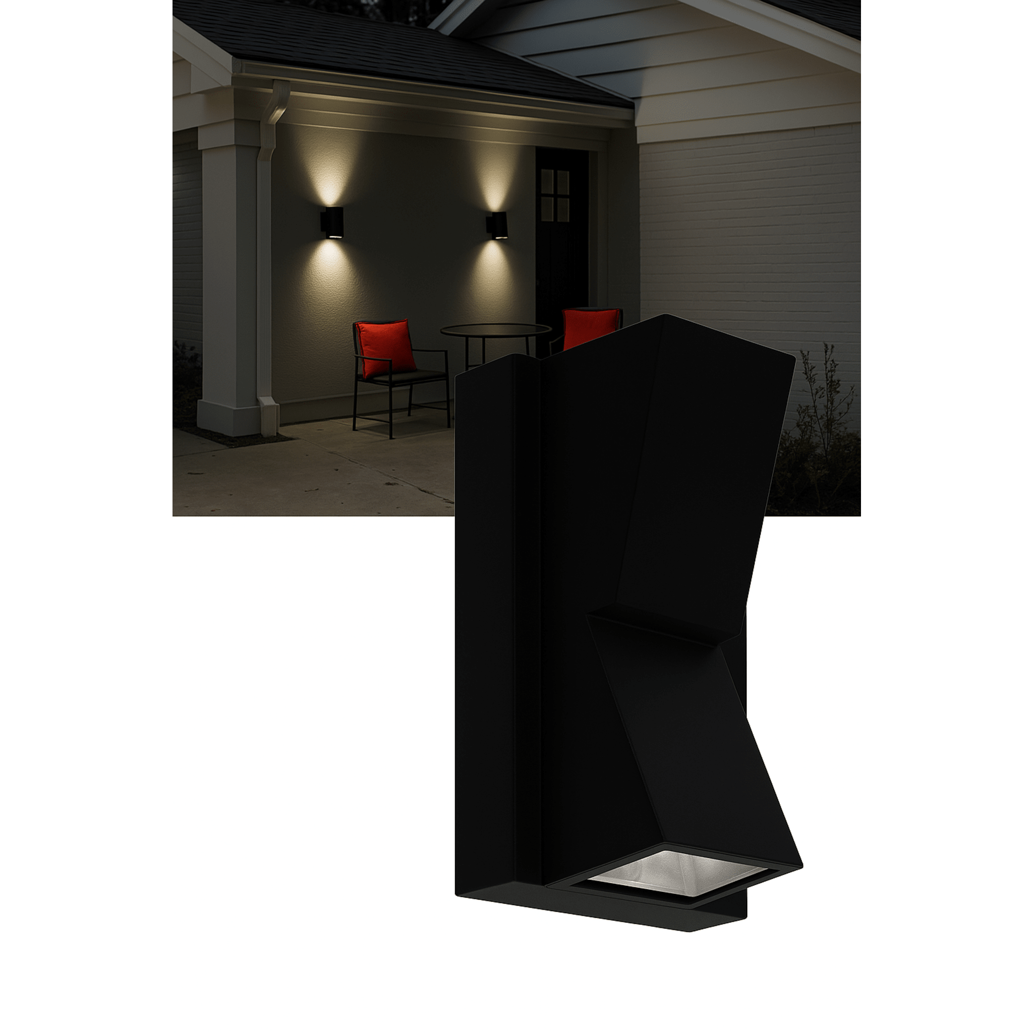Lámpara Arbotante 6 W 330 lm / Dimensiones 141 x 80 mm / 85 - 265 Vca~ 50/60Hz / Luz Cálida 2 700 K / Uso en exterior IP 54.