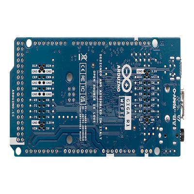 Placa de Desarrollo Arduino® GIGA R1 WiFi / Microcontrolador STM32H747 Dual-Core / 76 I/O Digitales / 14 Entradas Analógicas / Wi-Fi® y Bluetooth® Integrados / 16 MB Flash + 8 MB SDRAM / Compatibilidad Mega 2560