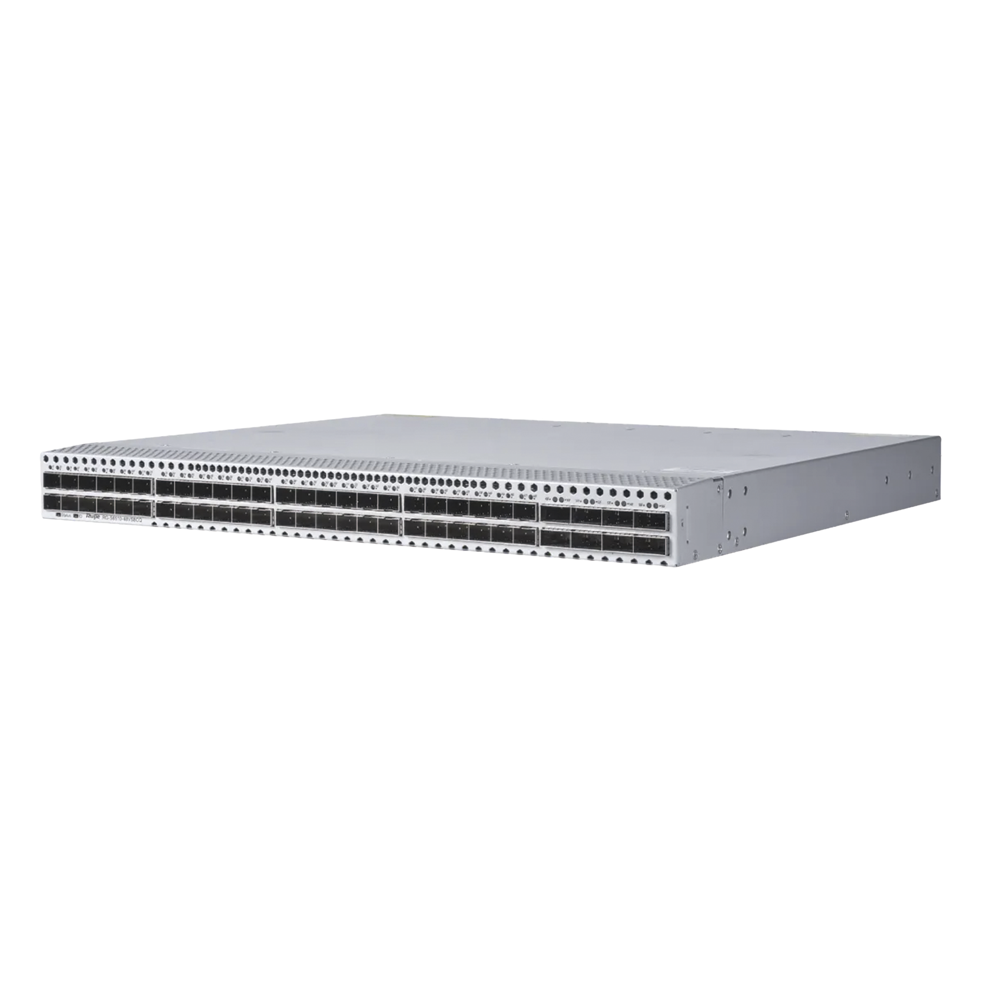 Switch Data Center 25G/100G / 48 Puertos SFP28 25G + 8 QSFP28 100G / 4.0 Tbps 2000 Mpps RDMA RoCEv2 / Capa 3 VXLAN EVPN Spine-Leaf BGP OSPF / M-LAG PFC ECN Lossless Ethernet / 1 RU Fuentes 1+1 Hot-Swap — RUIJIE · SKU RG-S6510-48VS8CQ