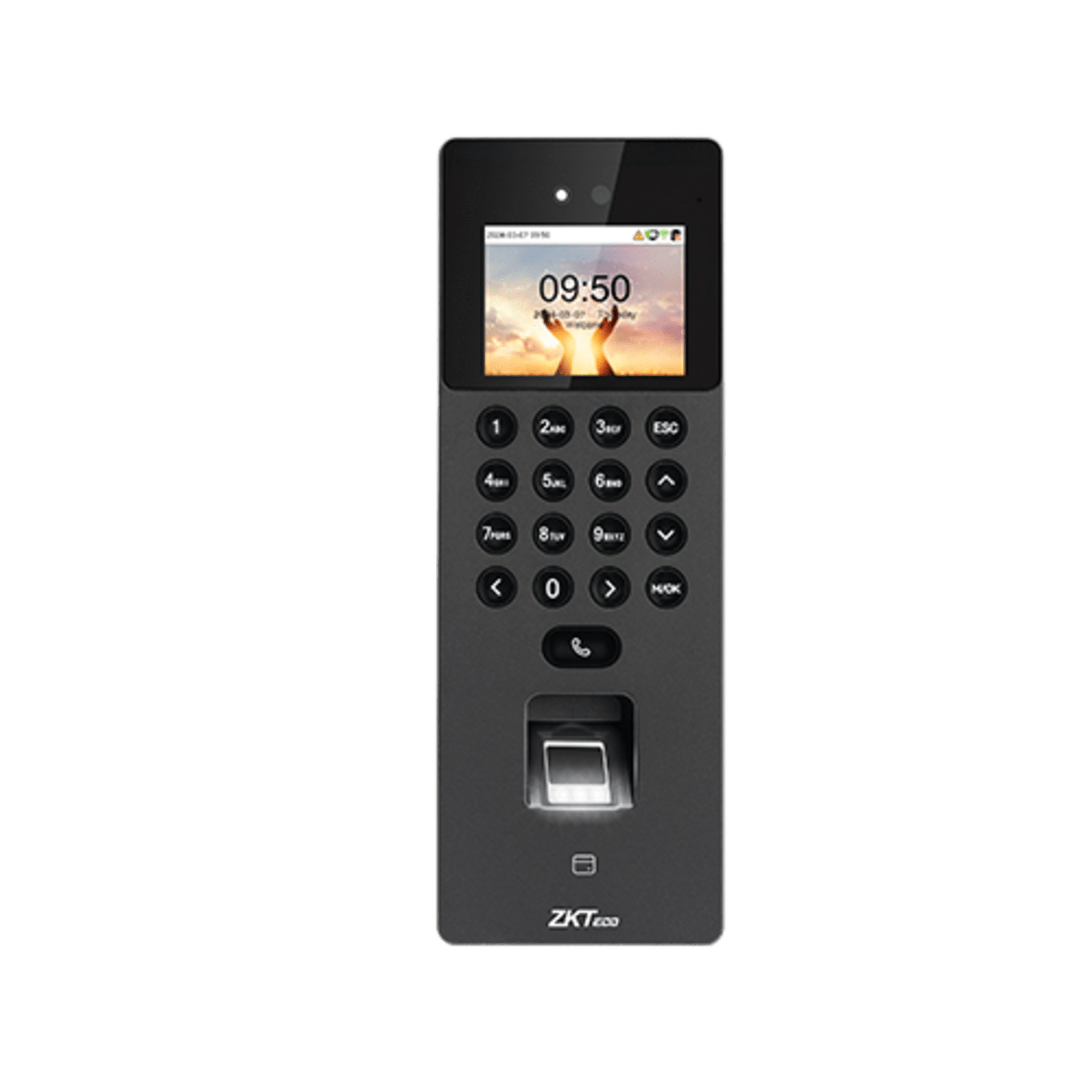 Terminal Biométrica Facial / Cámara Binocular 1MP / 1,500 Rostros 3,000 Huellas / Video Intercom SIP / ONVIF / WiFi / Anti-Fraude