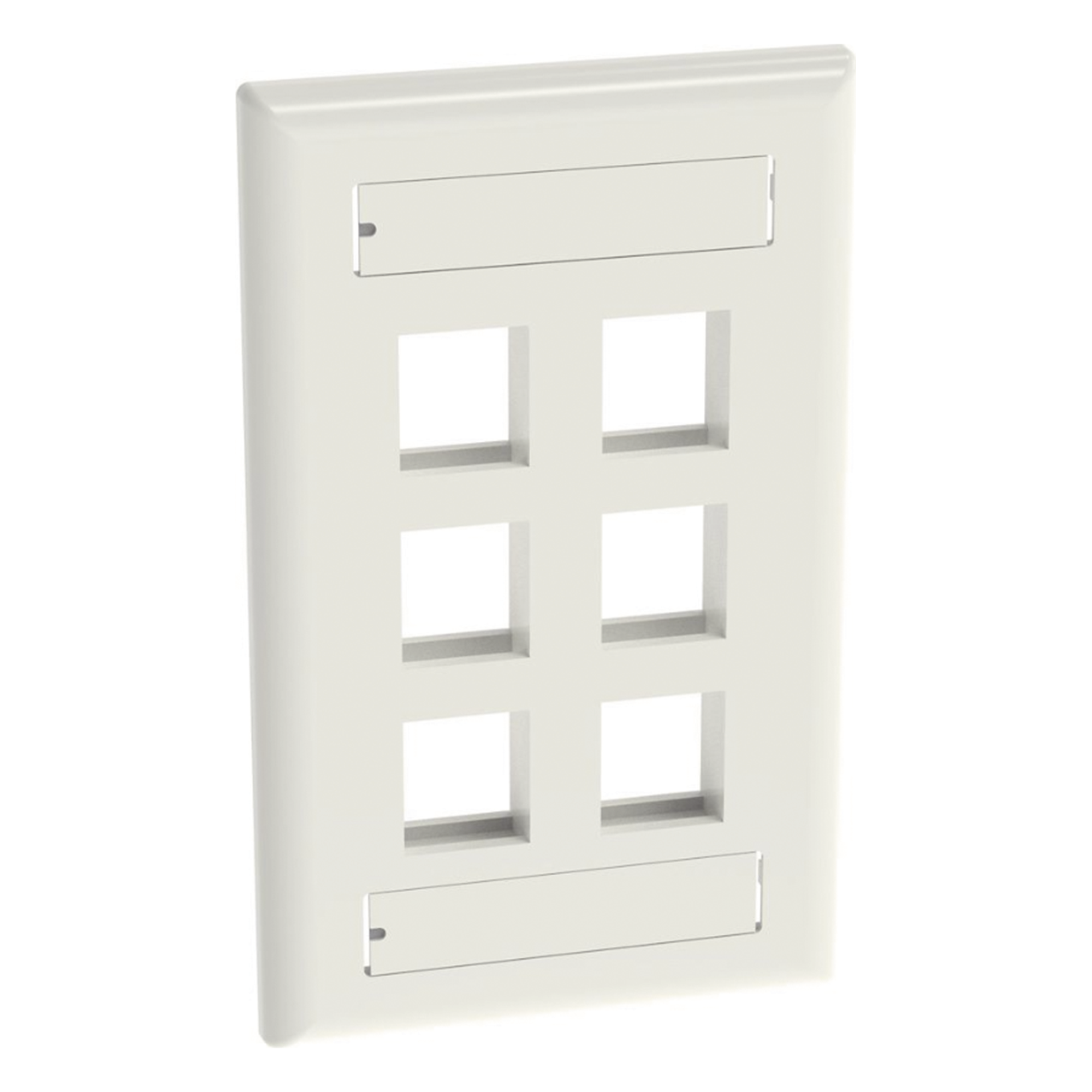 Placa de Pared Vertical / 6 Puertos Keystone / Blanco Mate / 2.75 x 4.5 pulg.
