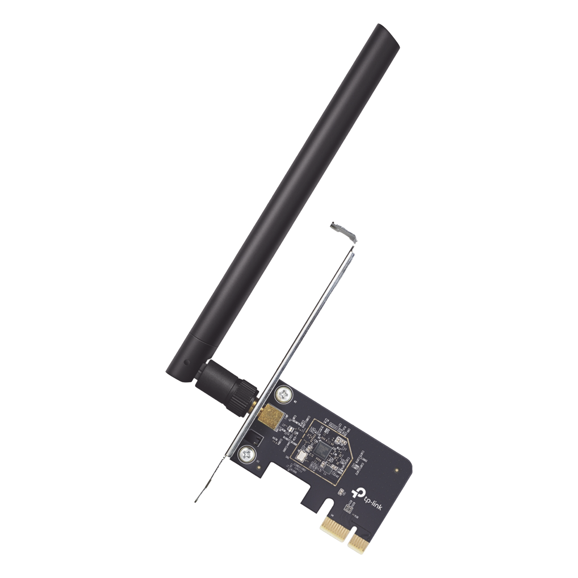 Adaptador PCI inalámbrico doble banda AC 600 Mbps / Antena de alta ganancia / Tecnología MU-MUMO / Seguridad WPA3 / Soporte de perfil bajo y Altura completa — TP-LINK · SKU ARCHER-T2E