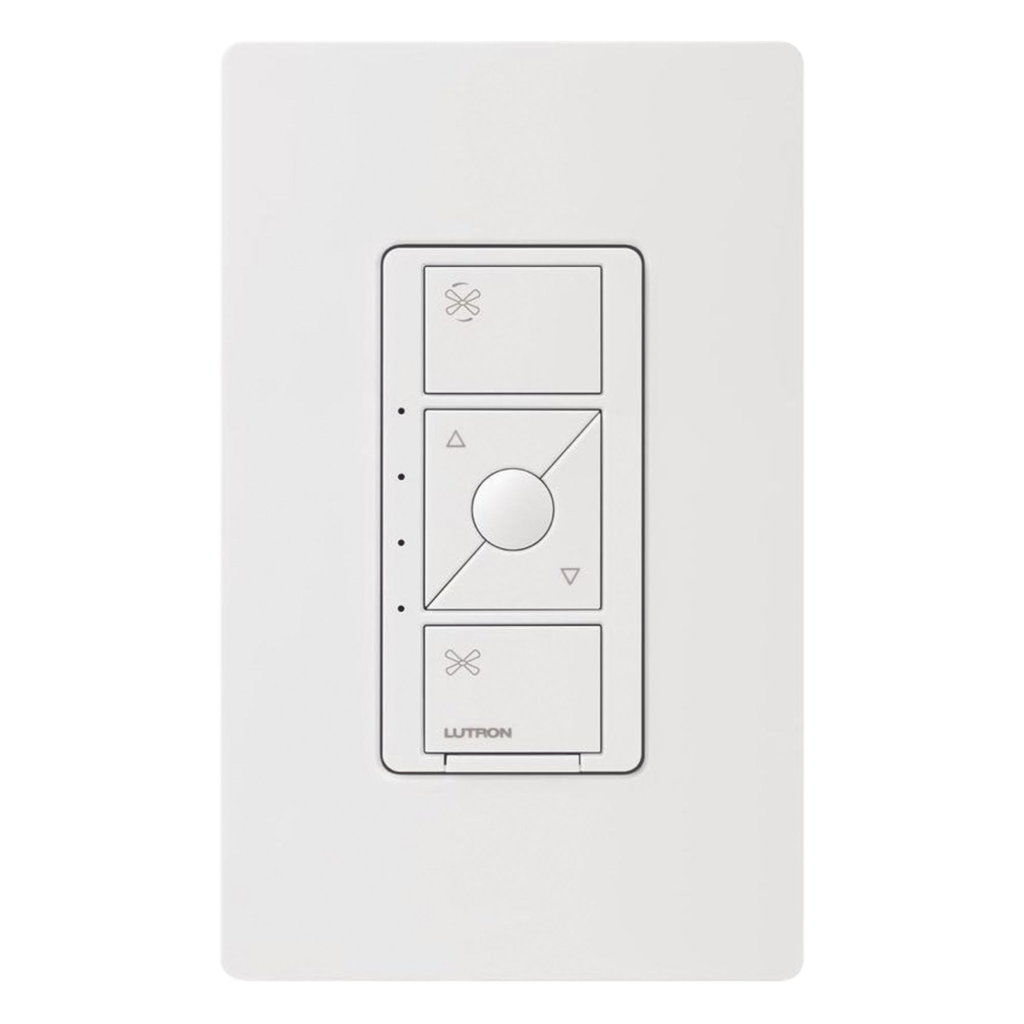 Control de velocidad inalámbrico Caseta Wireless para ventilador de techo de paletas, 120 V, 1.5 A, unipolar, requiere neutro, color blanco