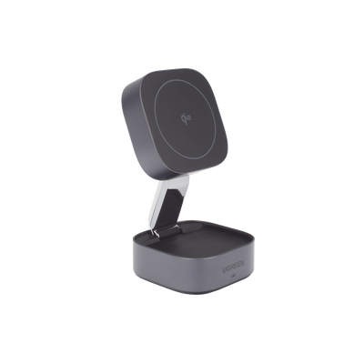 Cargador Inalámbrico 2 en 1 25W / Tecnología Magnética Qi 2 / 15W para Teléfono + 5W para Auriculares / Puerto USB-C 5W / Protecciones Múltiples / Cable USB-C Incluido