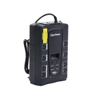 UPS de 685 VA/390 W, Topología Línea Interactiva, Entrada 120 Vca NEMA 5-15P, Tipo Gabinete Compacto, Con 8 Tomas NEMA 5-15R