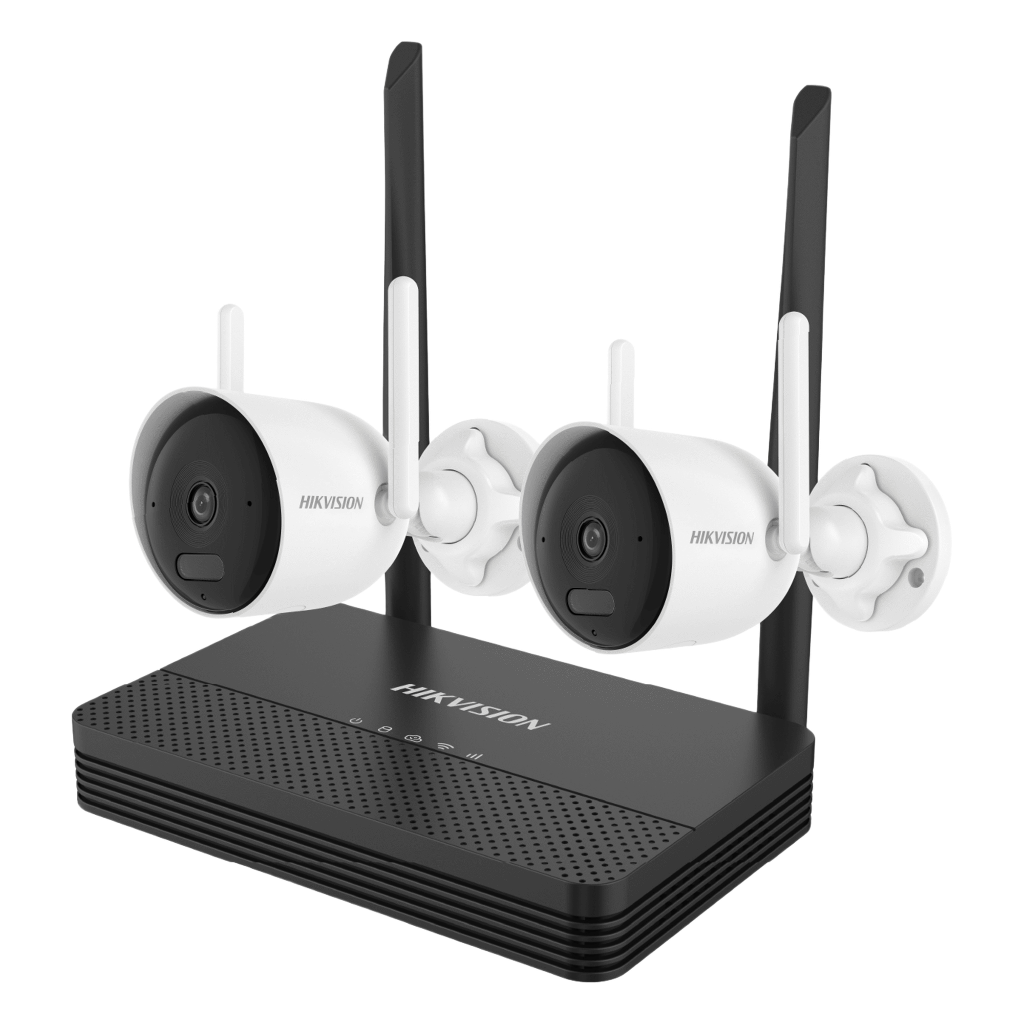 Kit de Videovigilancia IP Inalámbrico / 4 Megapixel / NVS 4 Canales / 2 Cámaras Bala Exterior / Dual Light 30 m (98.4 ft) / Audio Bidireccional / Wi-Fi 2.4 GHz / Micro SD 512 GB — HIKVISION · SKU NKS424WBH