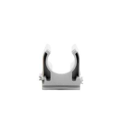 Soporte de presión (Abrazadera), PVC Auto-extinguible, abierto para tubería de 20 mm
