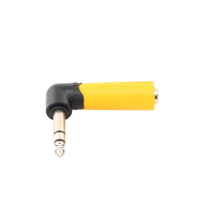 Conector Estéreo | 1/4in - 1/4in | Conector de angulo recto | Adaptador de Carcasa de Plastico