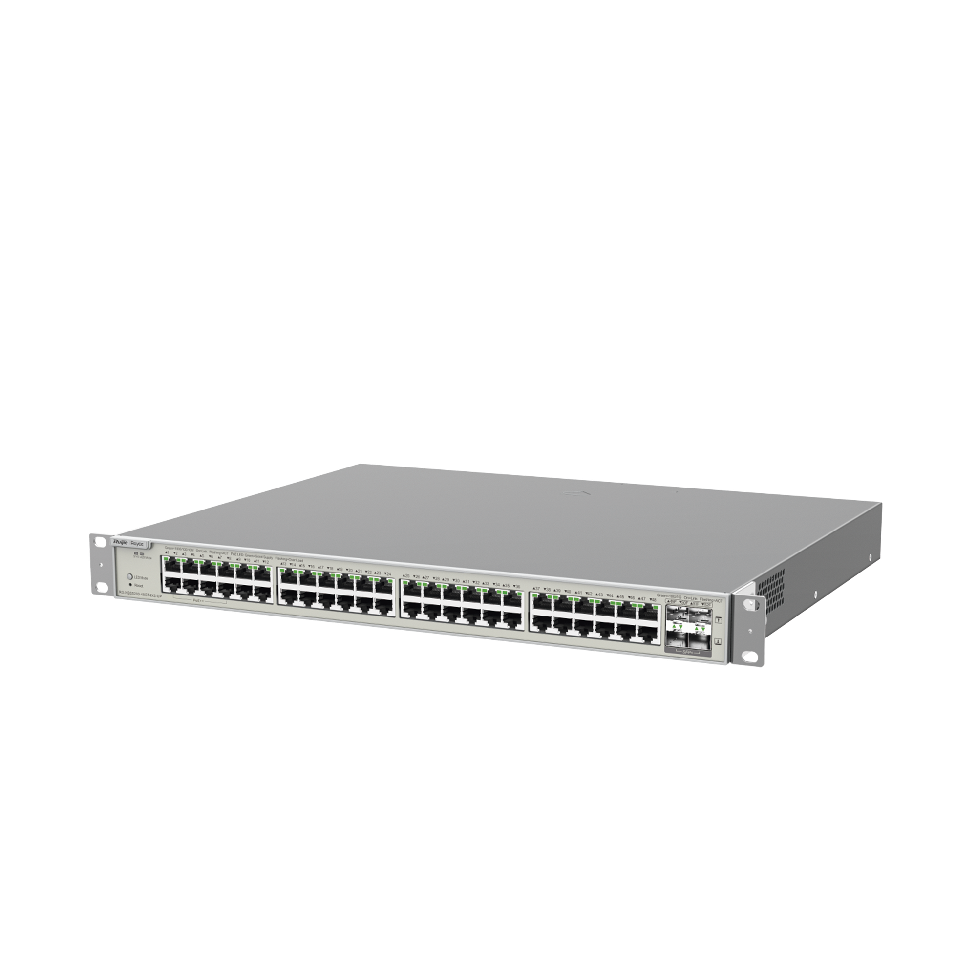 Switch Administrable Capa 3 con 48 puertos Gigabit PoE 802.3af/at + 4 SFP+ para fibra 10Gb, gestión gratuita desde la nube, 740W