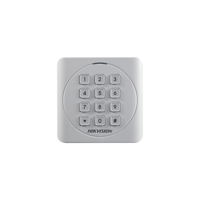 Lector de Tarjetas PROX EM y Contraseñas / Exterior IP65 / Wiegand / Compatible con Cualquier Panel / PEQUEÑO y ESTETICO — HIKVISION · SKU DS-K1801EK