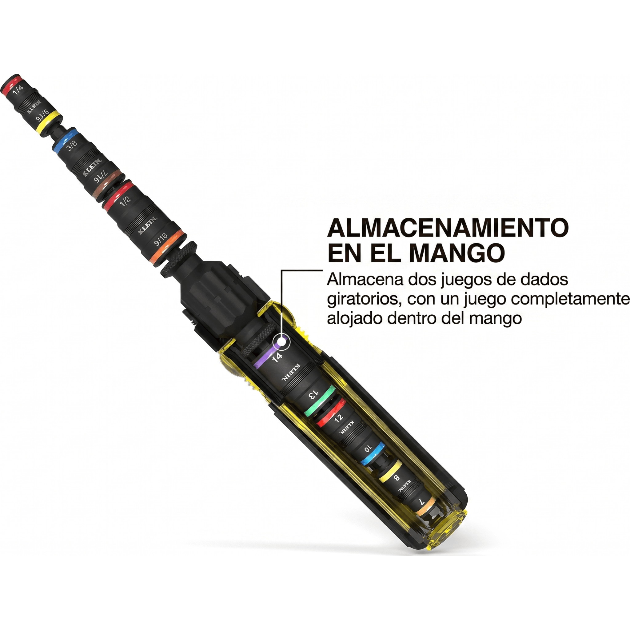 Juego de Dados de Impacto Paso a Través / Sistema KNECT / Compatible con el Sistema de Almacenamiento (ModBox) / 39 Piezas / Sistema SAE y Métrico.