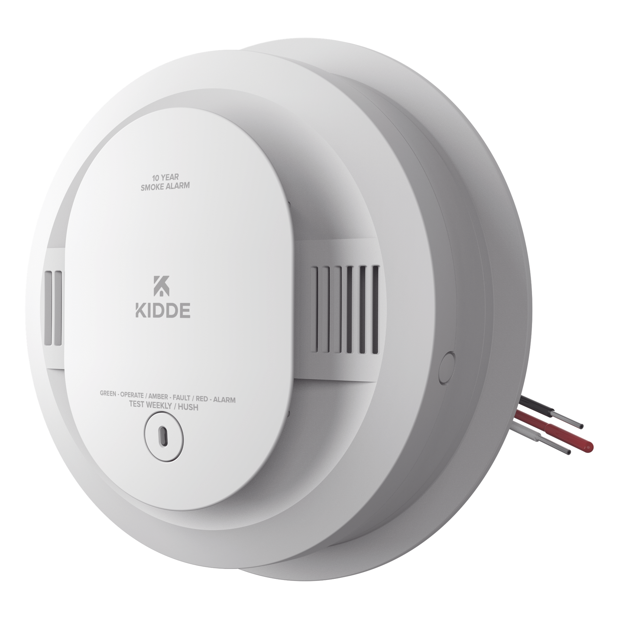 Detector de humo fotoeléctrico alámbrico 120 V CA con batería sellada de 10 años, interconexión hasta 24 dispositivos, pieza — KIDDE · SKU 20SA10-1