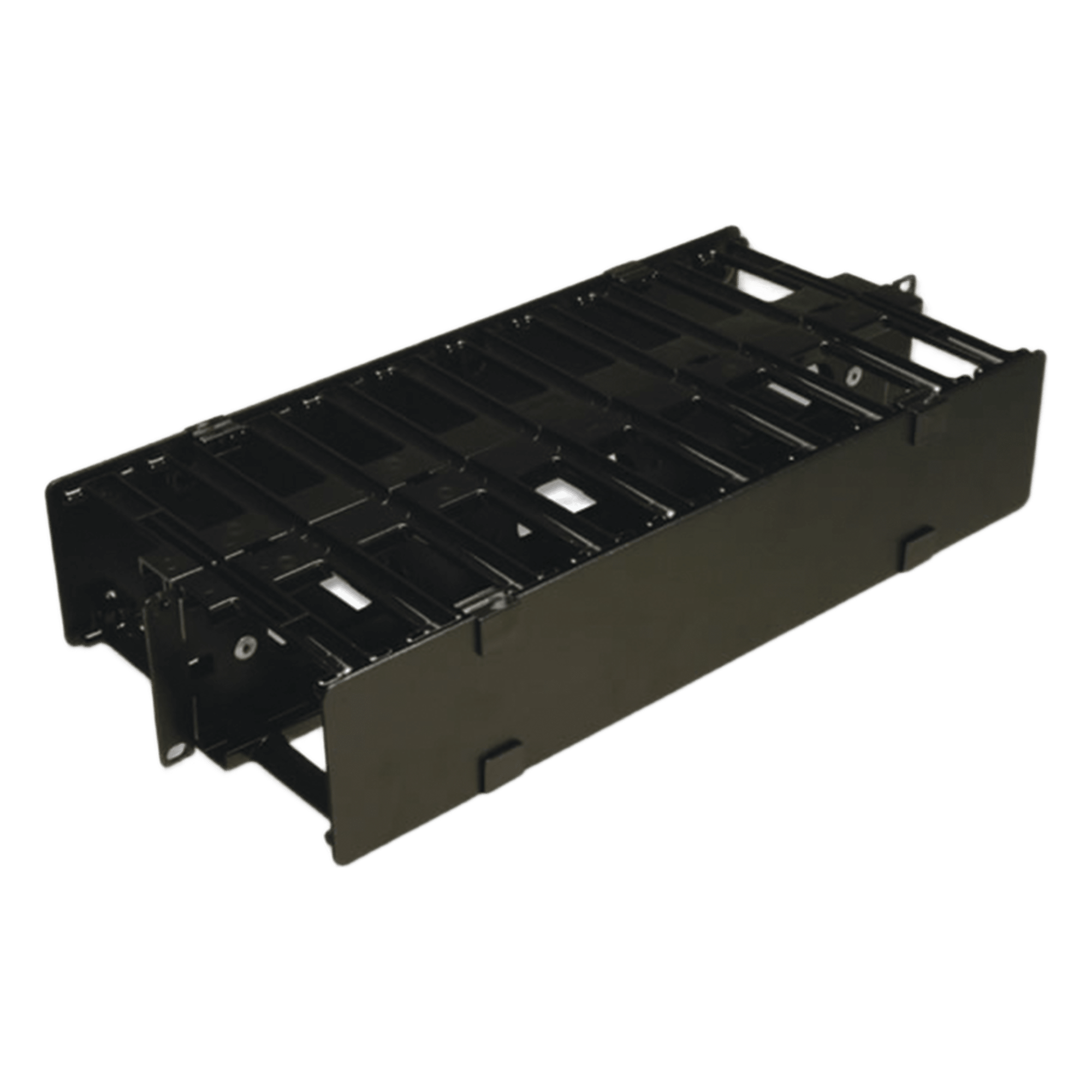 Organizador de Cable Horizontal RouteIT, Doble, Para Rack de 19in, 6in de profundidad, 2UR — SIEMON · SKU HCM-6-2UD