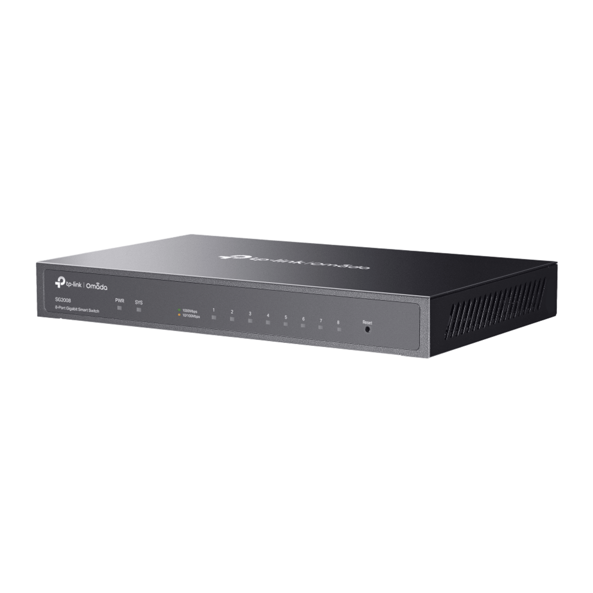 Switch Administrado Gigabit 8 Puertos / Omada SDN / 16 Gbps Capacidad Switching / Gestión Cloud y Local / VLAN / QoS / ACL / Sin Ventiladores / Montaje Pared-Escritorio