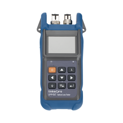 Medidor Inteligente de Pérdida Óptica para Fibra Óptica en Redes FTTx / OPM Soporta 6 Longitudes de Onda / Incluye Medidor de Pérdida Óptica / Incluye Fuente de Luz Estabilizada / Recargable — LINKEDPRO BY EPCOM · SKU LP-P-OLT