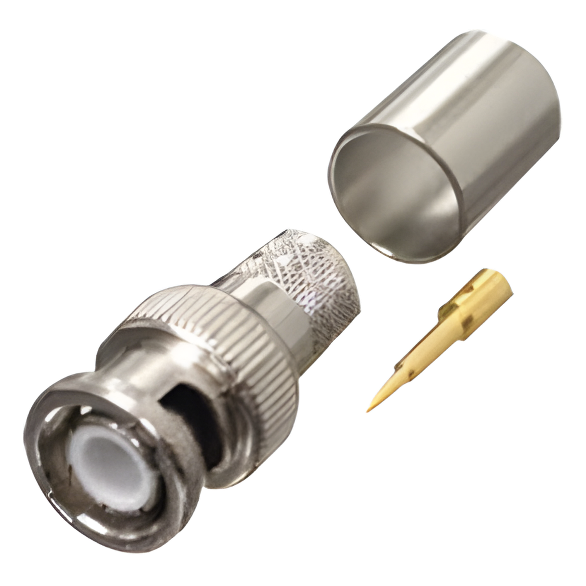  Conector BNC Macho de Anillo Plegable para RG-8/U, LMR-400, 9913, CNT-400, Níquel/ Oro/ Teflón. — RF INDUSTRIES,LTD · SKU RFB-1106-I