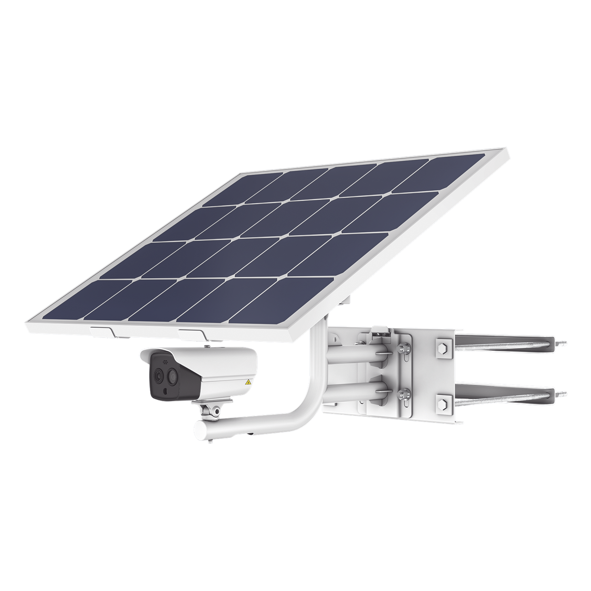 Kit Cámara Térmica Solar - Resolución 256 x 192 / Rango de temperatura -20°C a 150°C / Fusión de imagen bi-espectro / Alarma audible y estroboscópica / 4G LTE / Batería Lithium 360Wh / Panel solar 80W / IP — HIKVISION · SKU DS-2TXS2628-10P/QA/GLT/CH36S80(LA)