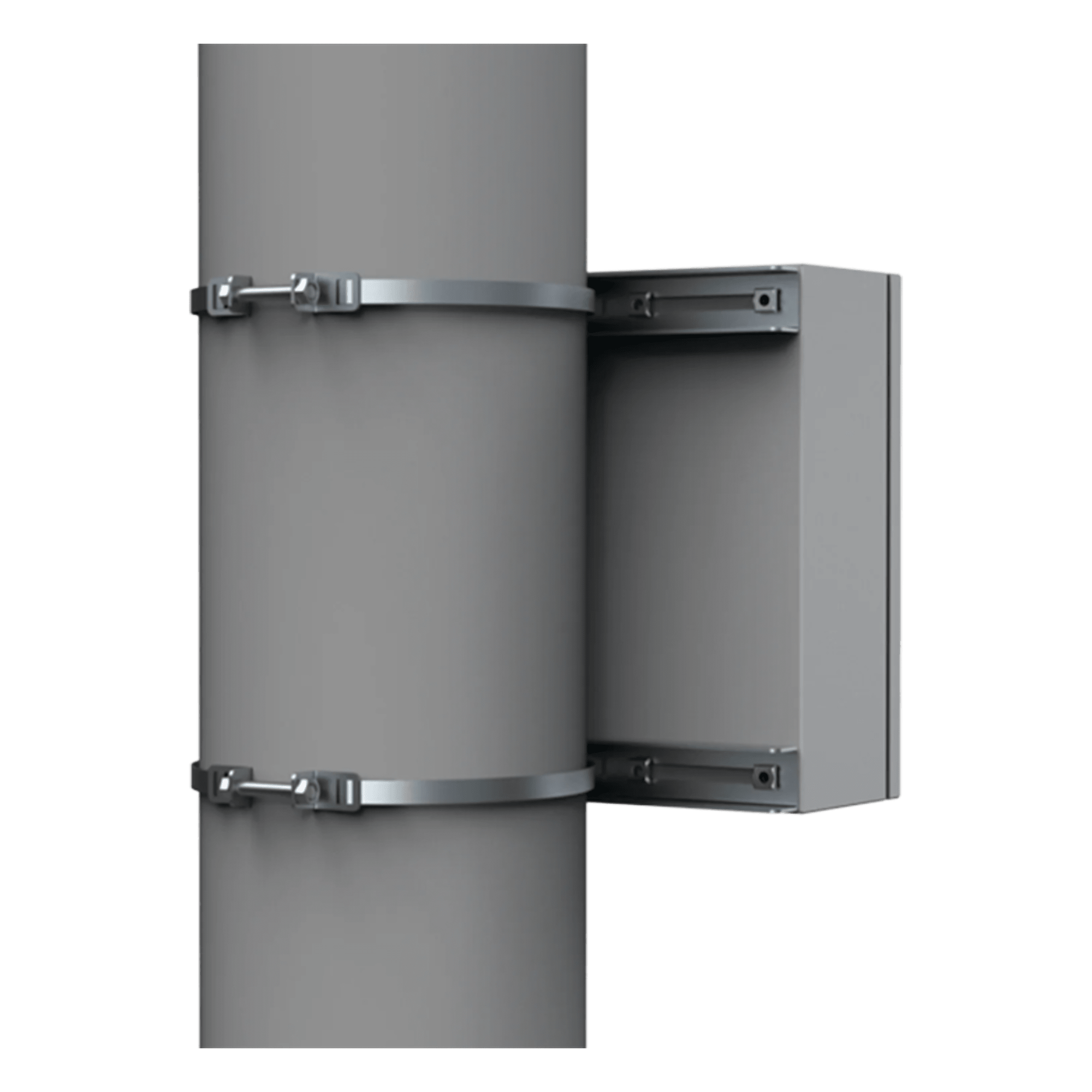 Kit de Fijación para Postes / Enclosure Pole Fixation / Acero Galvanizado / Carga Máxima 900 N / Diámetro Poste 80-250 mm (3.15-9.84 in) / 2 Perfiles + Accesorios / Largo 496 mm — HOFFMAN · SKU EPF0500