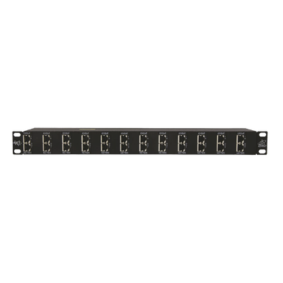 Protector Rack 12 Puertos / RJ45 / 10 GbE / PoE y PoE+ / CAT5e CAT6 CAT6A — DITEK · SKU DTK-RM12NETS