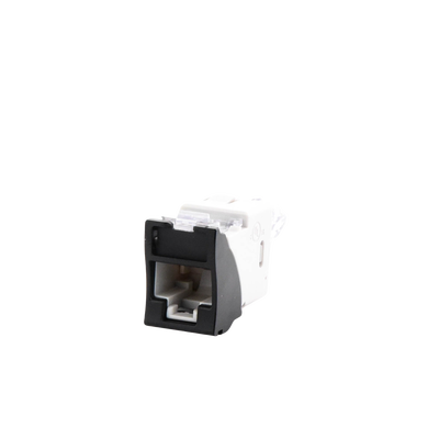 Jack Ultramax Cat6a, Utp, Montaje Híbrido en Placa de Pared (Plano y Angulado), Color Negro, Punch Down