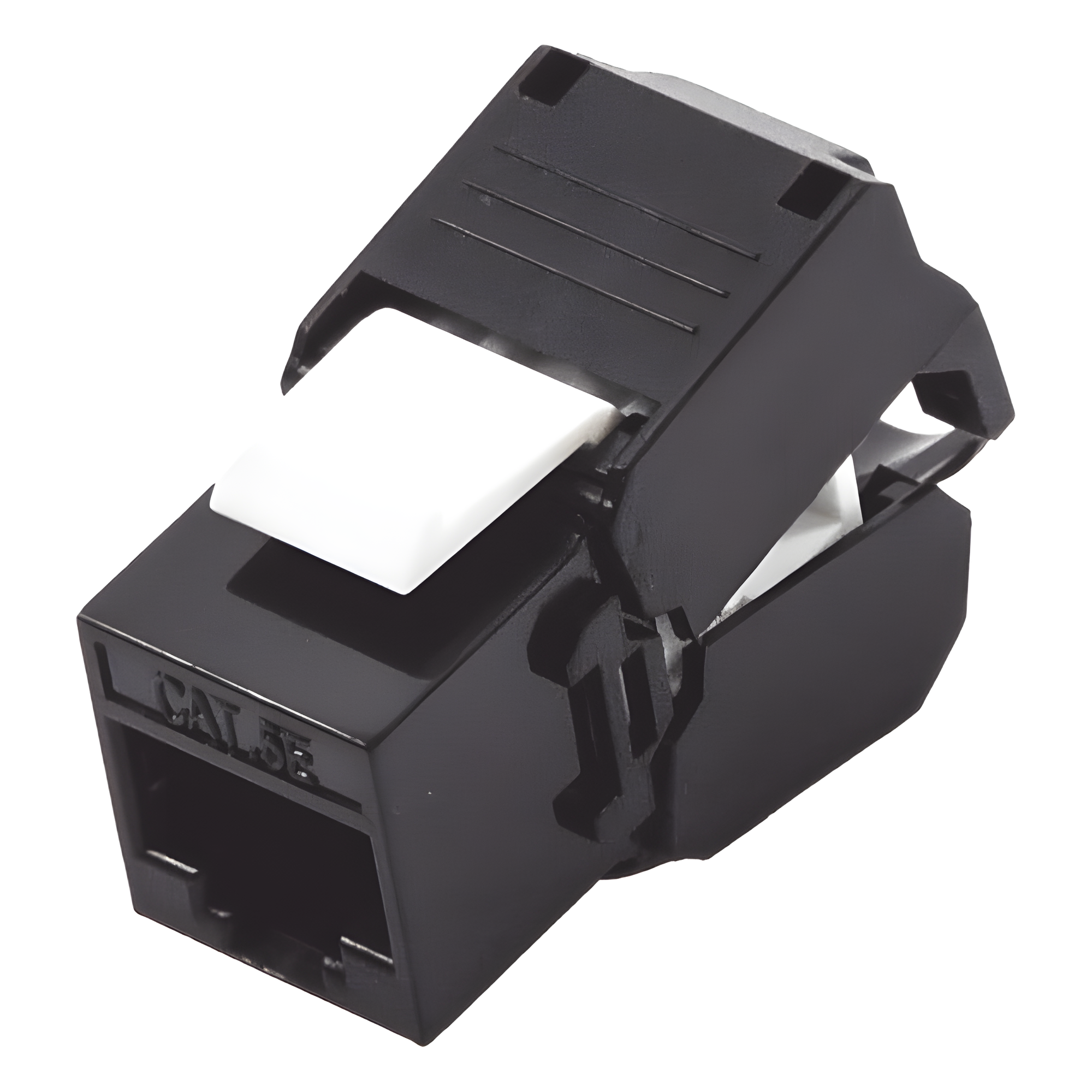 Módulo Jack Keystone Cat5e (Toolless), con Terminación en Ángulo 180 - Color Negro, Compatible con Faceplate y Patchpanel Linkedpro — LINKEDPRO BY EPCOM · SKU LP-KJ-516-TTBK