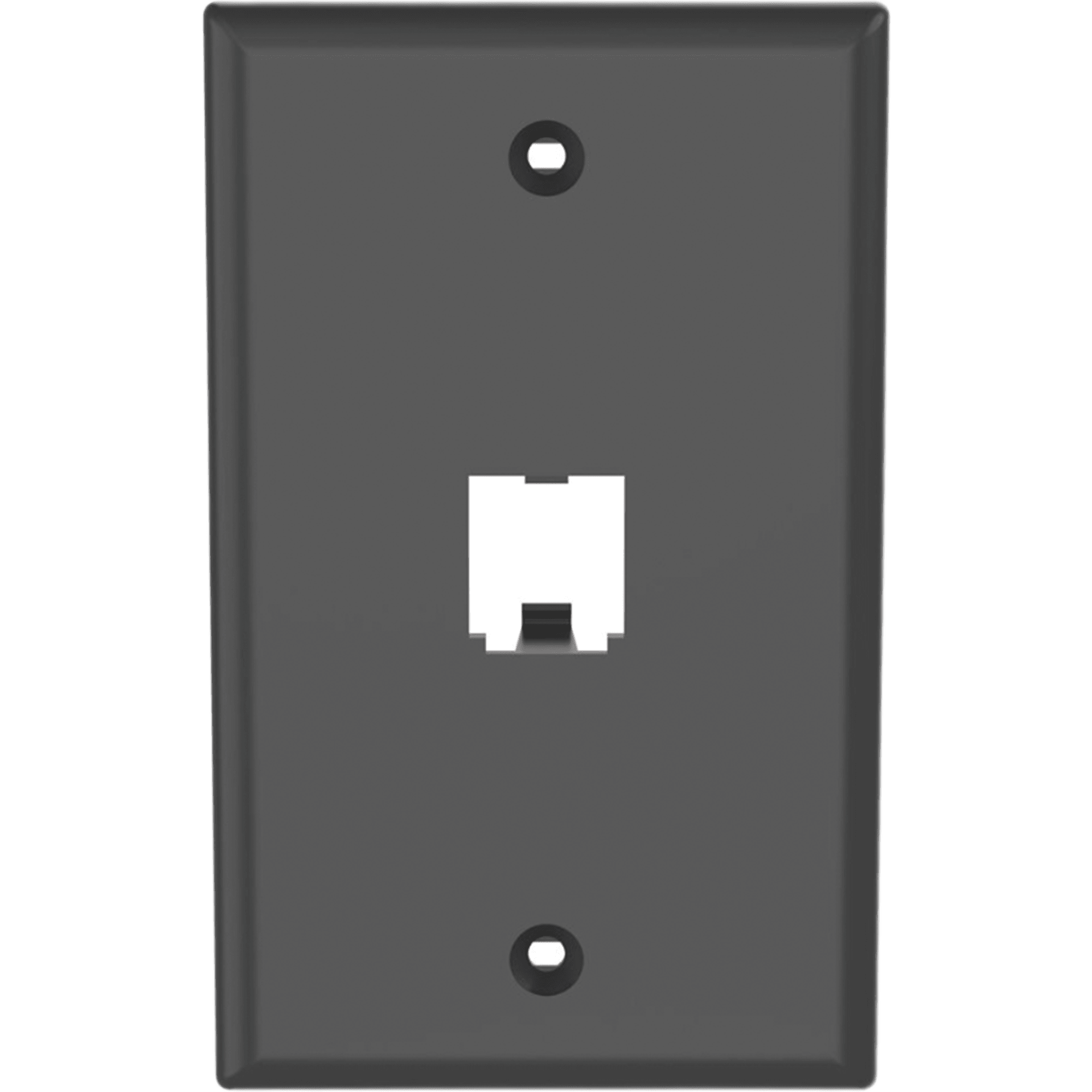 Placa de Pared Vertical Clásica, Salida Para 1 Puerto Mini-Com, Color Negro