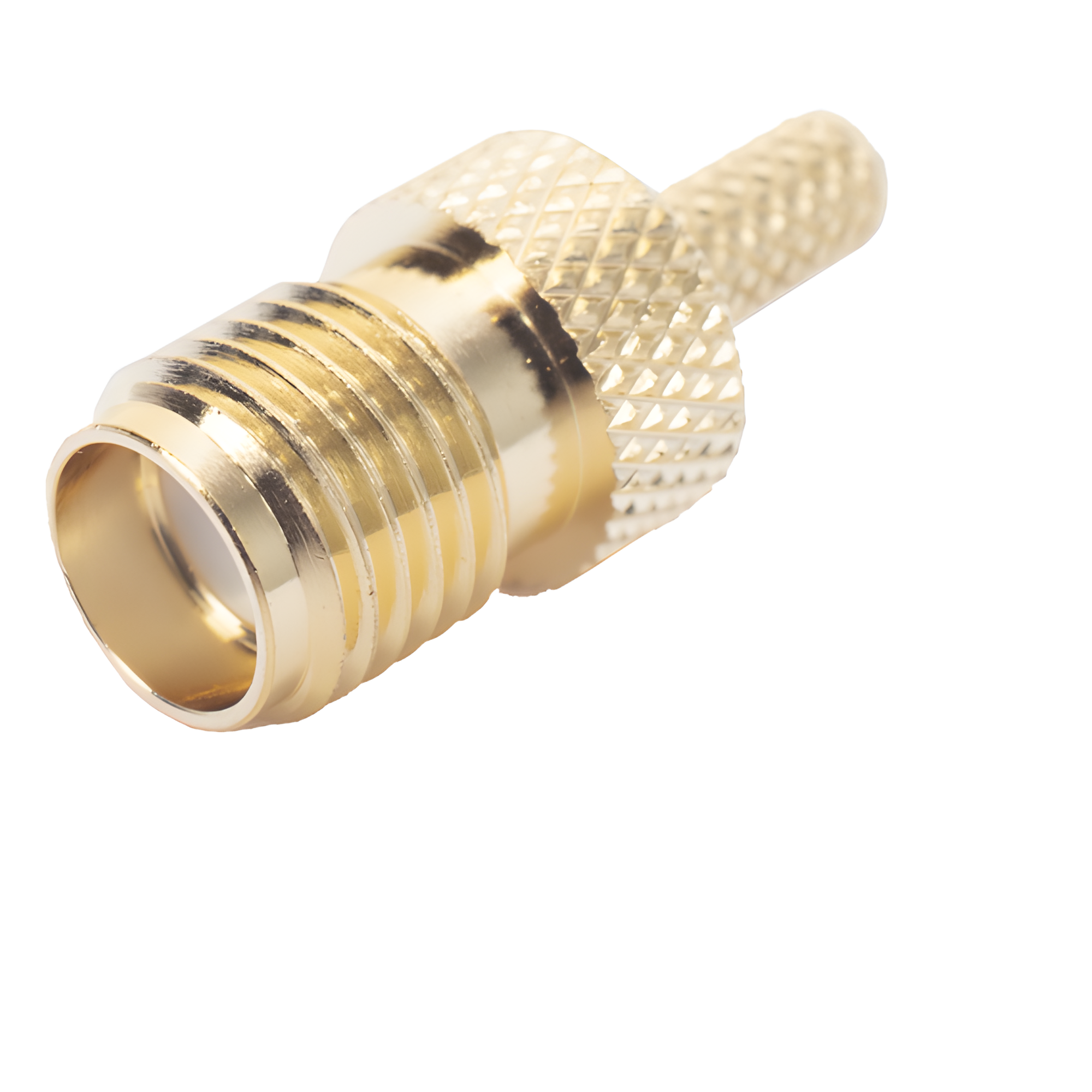 Conector SMA Hembra Inverso de anillo plegable para cable RG-174/U, BELDEN 8216. — RF INDUSTRIES,LTD · SKU RP-3050-1B