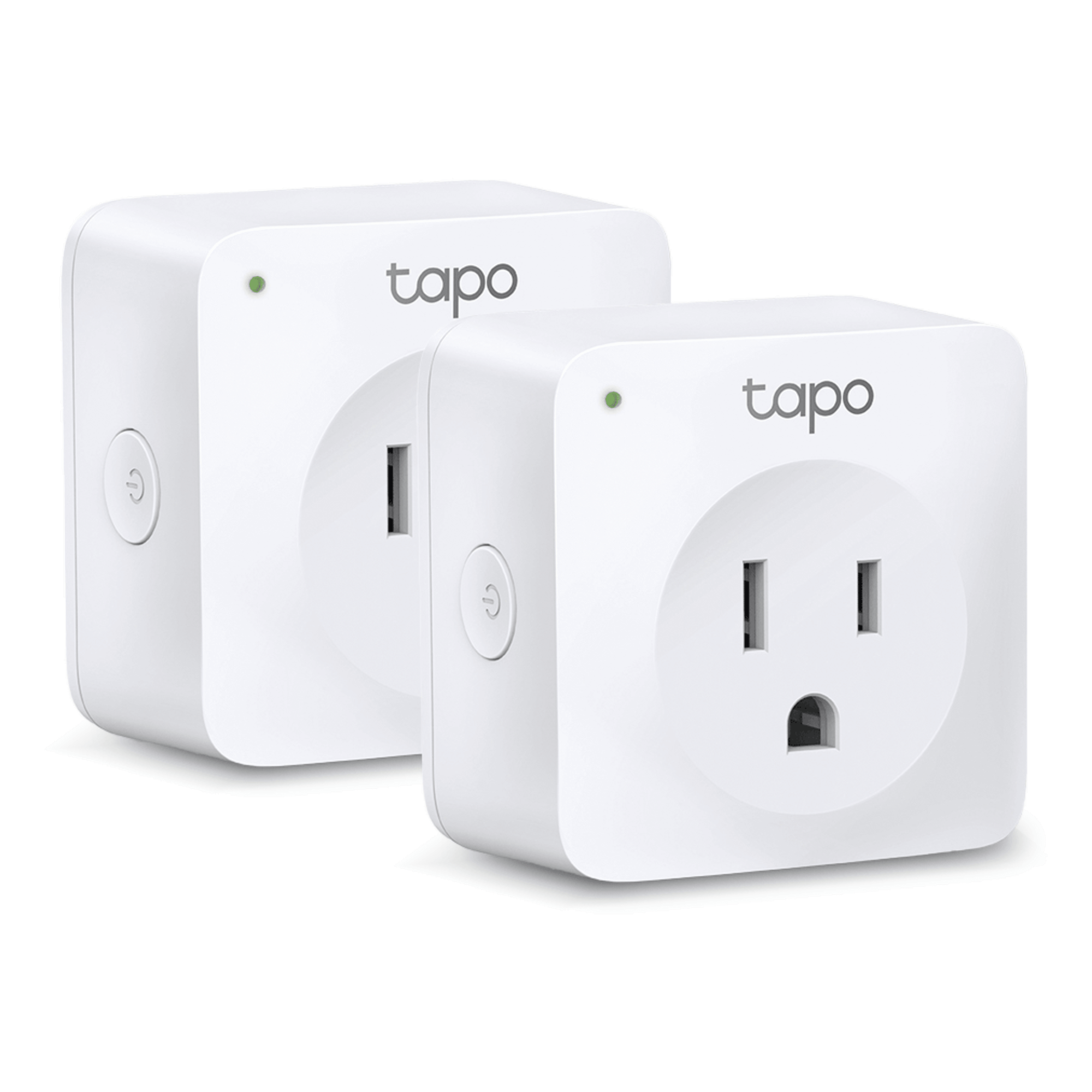 KIT 2 Mini Smart Wi-Fi tomacorrientes / Control Remoto / Programación y Temporizador / Diseño Compacto / 2.4 GHz / carga máxima de 10 A / hasta 1200 W — TP-LINK · SKU TAPOP100-2P