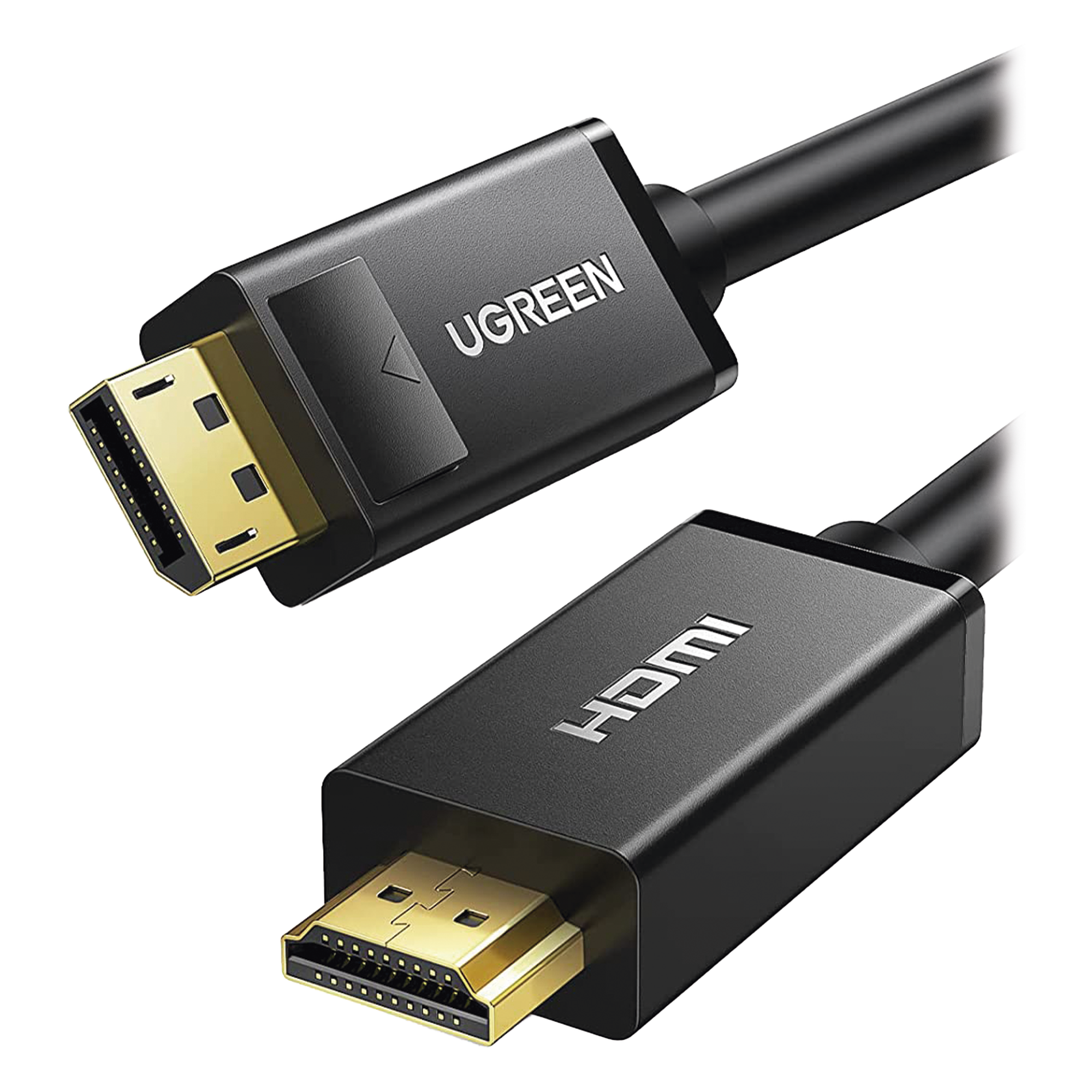 Cable DP Macho a HDMI Macho / Longitud 1.50 Metros (4.92 Pies) / Soporta 4K@30Hz / Soporta 3D / Cobre EstaÑado 28AWG / Blindaje Interno MÚltiple / TransmisiÓn Unidireccional / BotÓn de LiberaciÓn / Chip de Última GeneraciÓn — UGREEN · SKU 10239