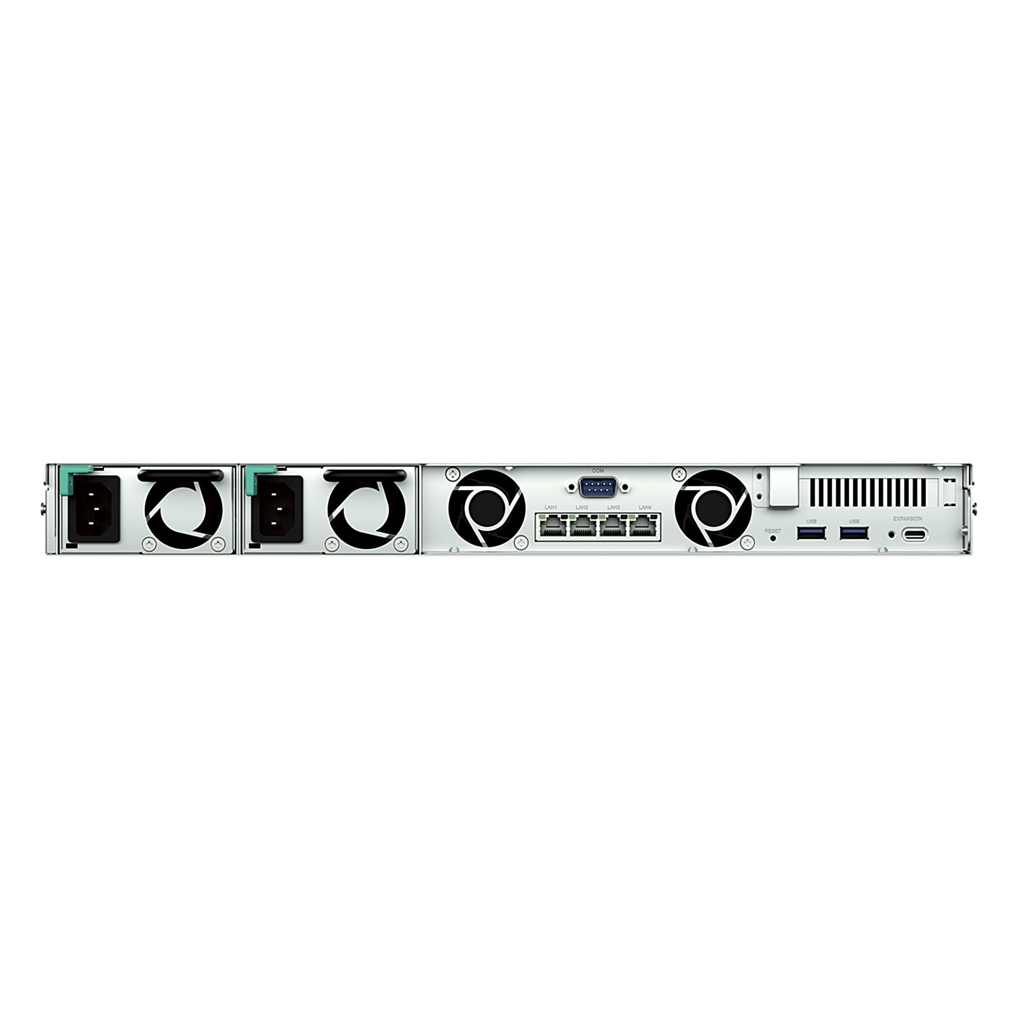 Servidor NAS Rackmount / 4 Bahías Hot-Swappable / 1U / 2000/1300 MB/s Lectura/Escritura / 4 Puertos 1GbE RJ45 / PCIe 3.0 x8 / Dual Power Supply Redundante / DSM / Almacenamiento Empresarial