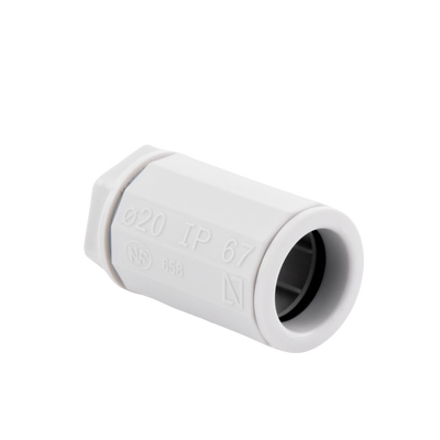 Conector de tubería rígida a caja (Racor), PVC Auto-extinguible, de 20 mm