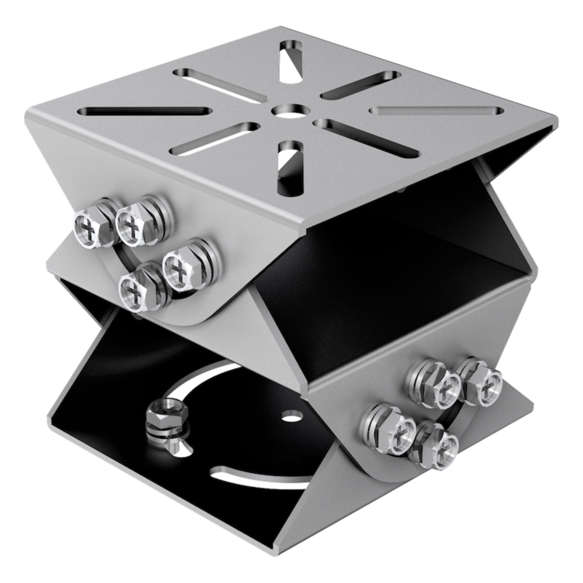 Montaje PT Universal / Aluminio y Acero Inoxidable 316L / Anticorrosivo / 100 x 100 x 92.5 mm / 950 g (2.09 lb) / Gris Platino — HIKVISION · SKU DS-1232ZJ-T/BJH/ANTI-CORROSION