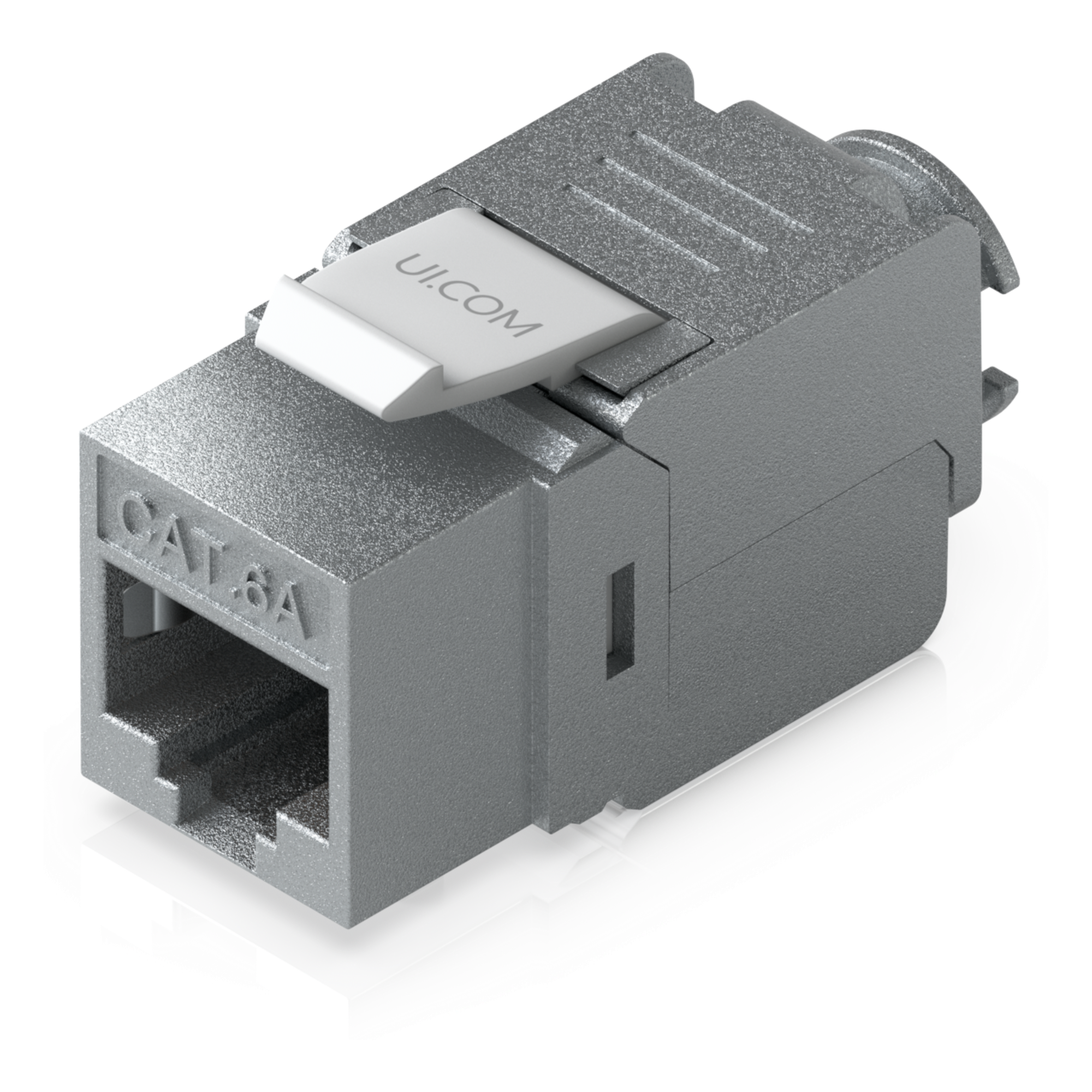 Keystone Jack Cat6A Tipo Toolless para Terminación sin Herramientas, Instalación Snap-In en Patch Panel, Paquete con 12 Piezas — UBIQUITI · SKU UACC-KEYSTONE-JACK-C6A