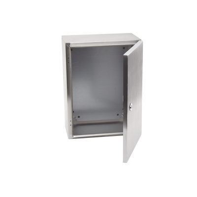 Gabinete de Acero Inoxidable IP66 Uso en Intemperie (300 x 400 x 200 mm) con Placa Interna Galvanizada.