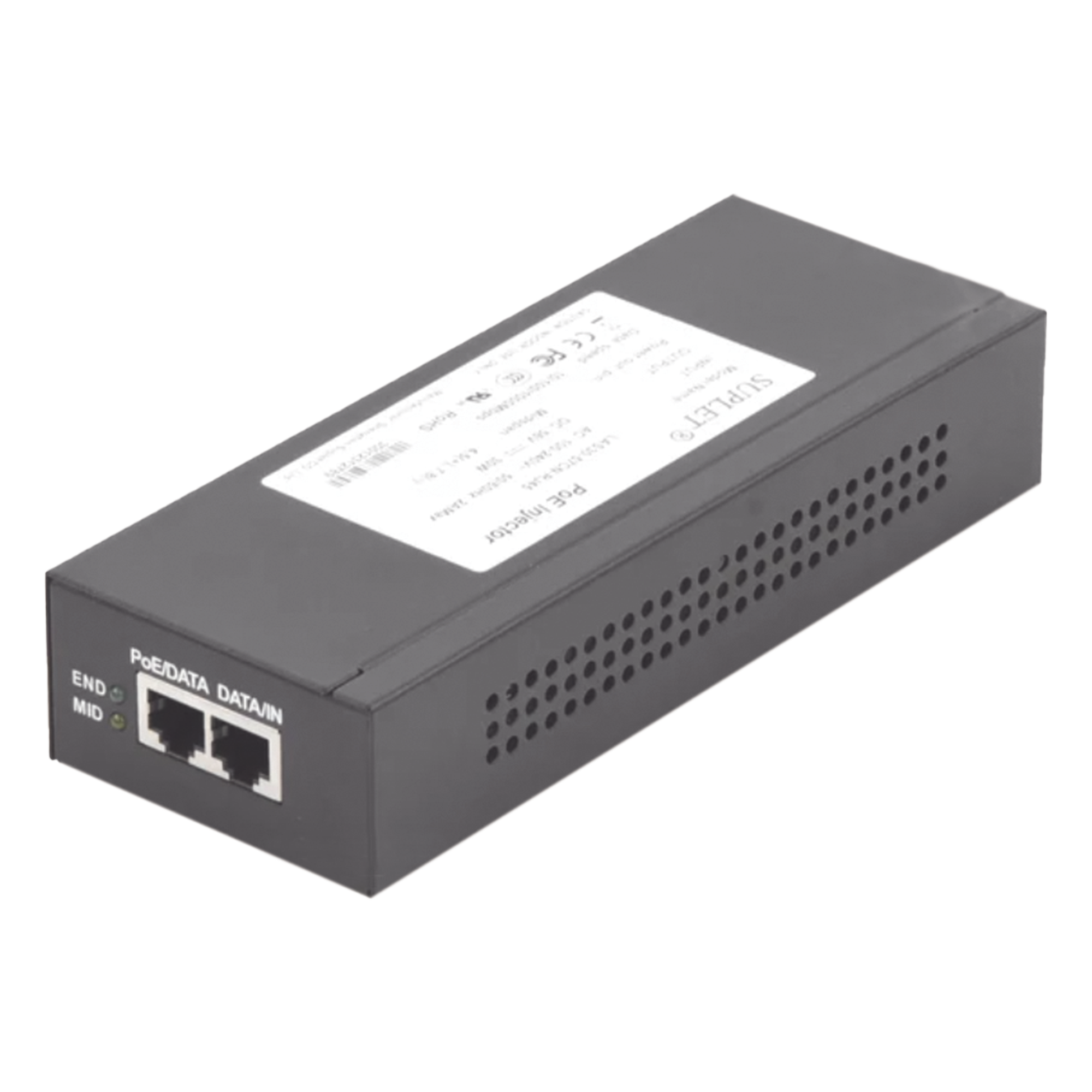 Inyector Super Hi-PoE / 56 Vcc / 60 Watts / Para Domos HIKVISION PTZ / IP (-AE / DE) / Soporta 802.3 af / at / Para Aplicaciones de CCTV · SKU LAS60-57CN-RJ45