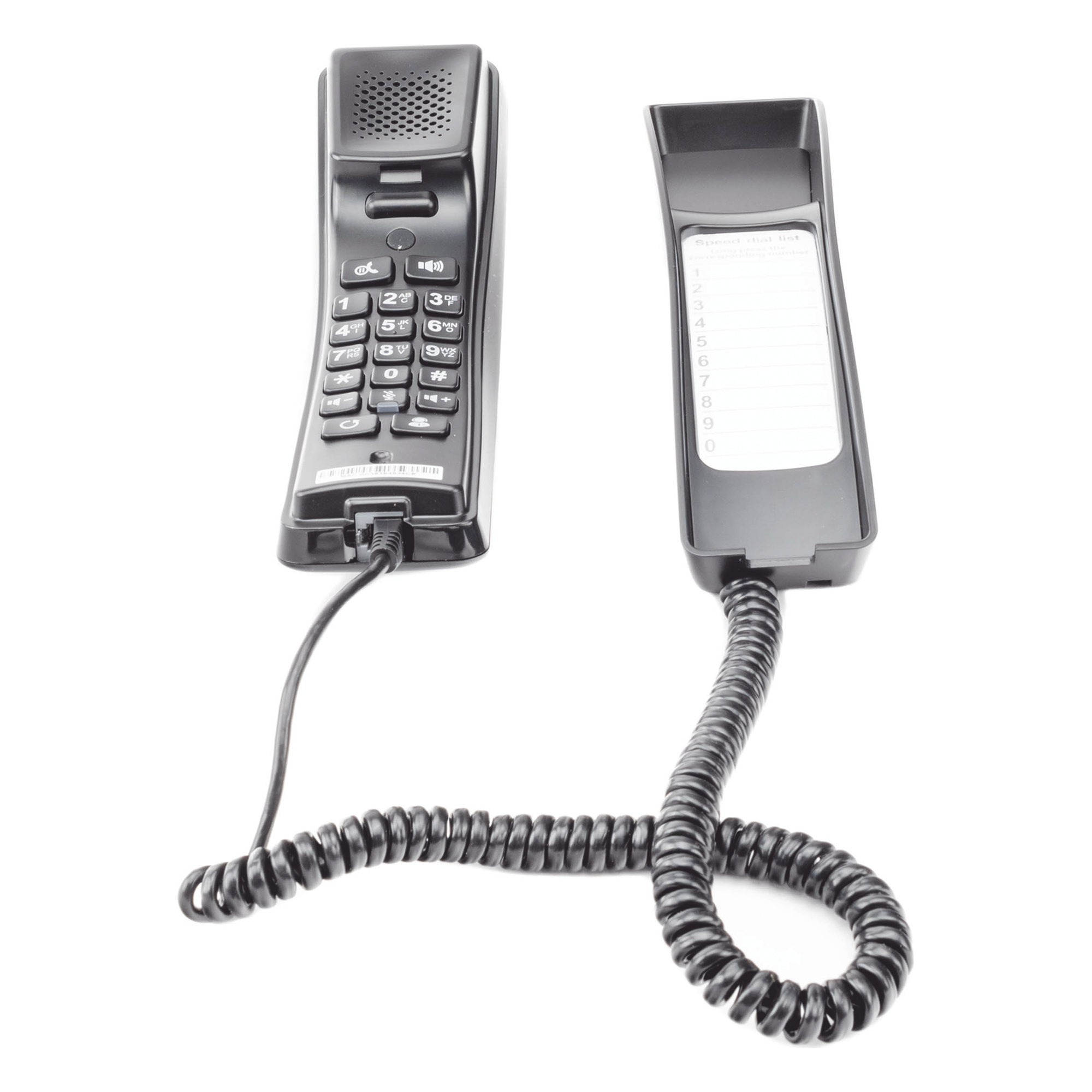 Teléfono IP profesional para Hotelería, montaje en pared, teclado numérico estándar, conferencia de 3 vías, Opus y PoE.