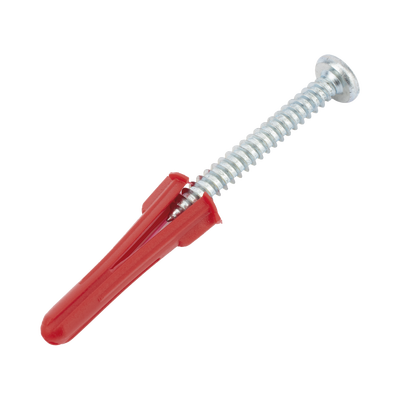 Paquete Con 10 Taquetes Rojos de 1/4" y 10 tornillos 10 x 1 1/2" (4.82 x 38 mm) (1103-05002)