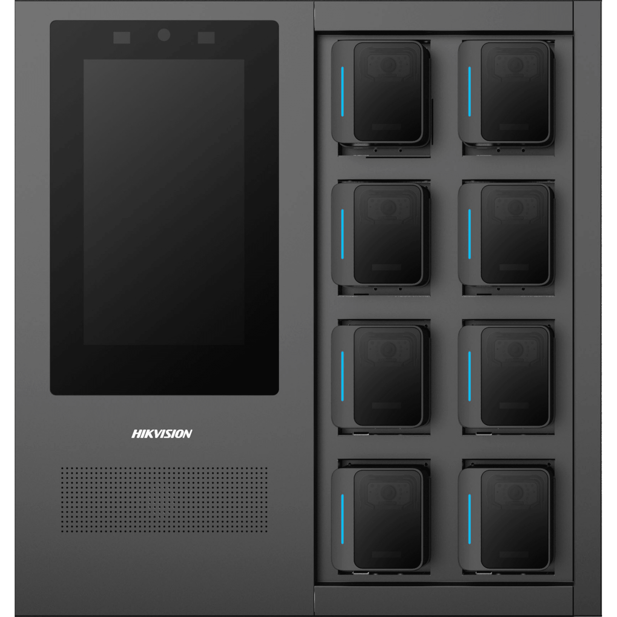 Estación de Carga y Respaldo de Información para Bodycam HIKVISION / Acceso por Reconocimiento Facial / Incluye 1 HDD de 2 TB