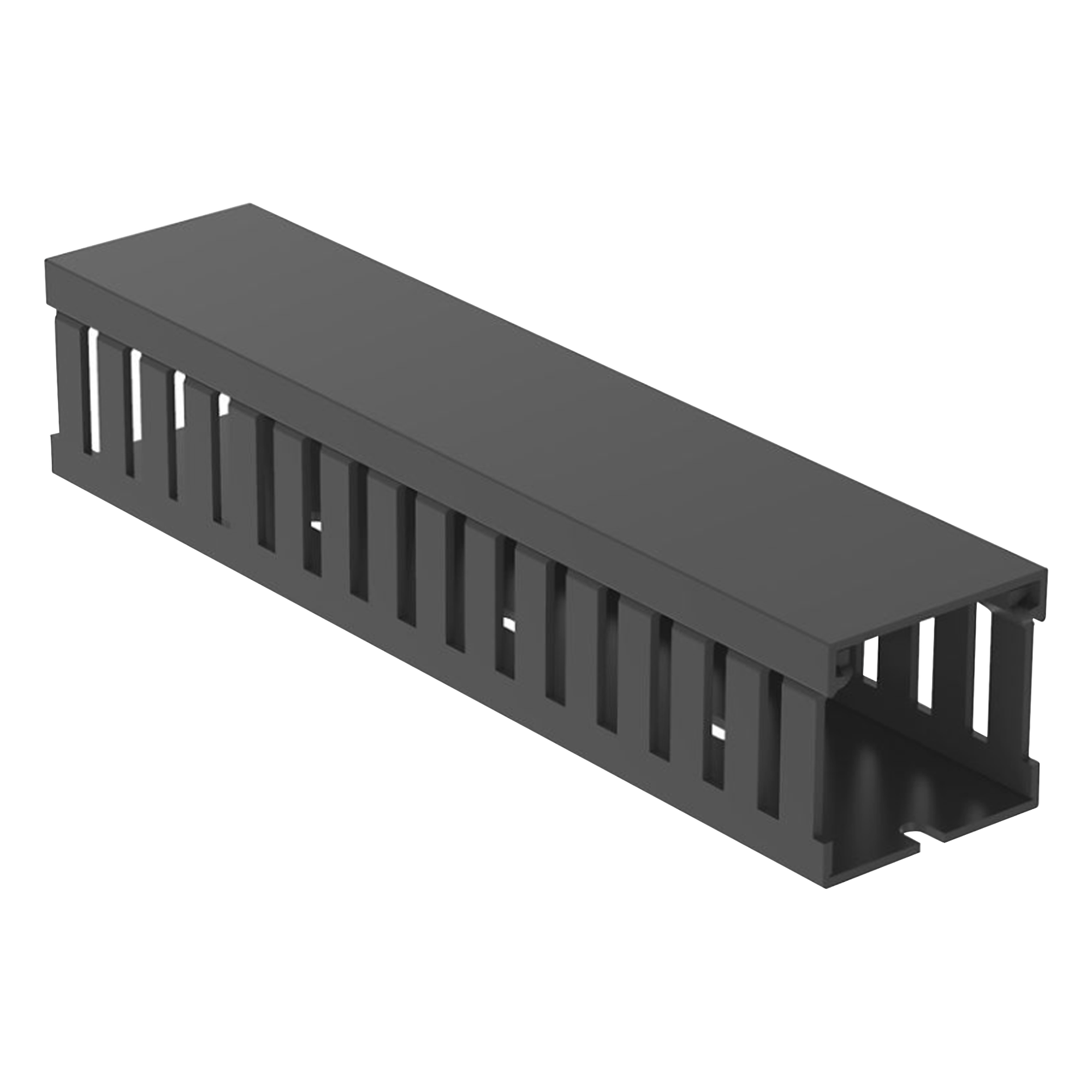Canaleta Ranurada de PVC con Tapa, Tipo F, 44.5 mm de Ancho, 41.1 mm de Alto y 2 m de Largo, Color Gris — PANDUIT · SKU FC1.5X1.5LG2