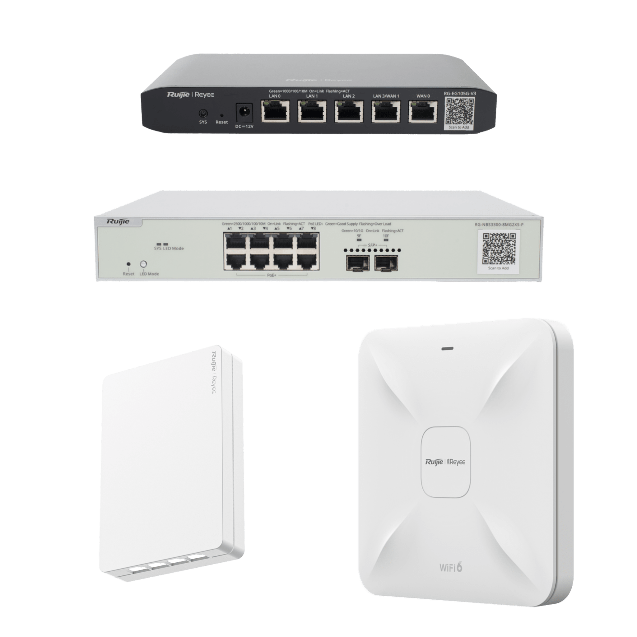 Equipos Ruijie DEMO Ideal para Probar Integraciones de Redes Business y Enterprise con WiFi 6 — RUIJIE · SKU RG-DEMO-SME-W6