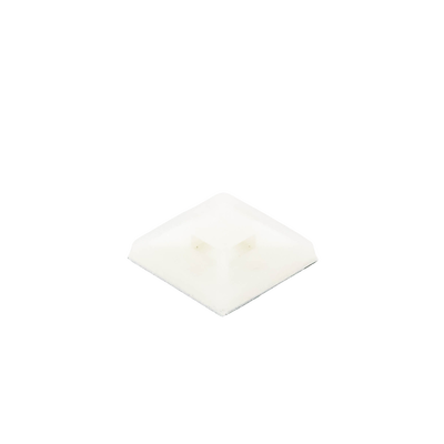 Montaje-Sujetador Adhesivo STRONGHOLD de 4 Vías de 1" x 1" x 1/4", Color Natural, Nylon 6.6 Retardante de Llamas V-2, Paquete de 100pz