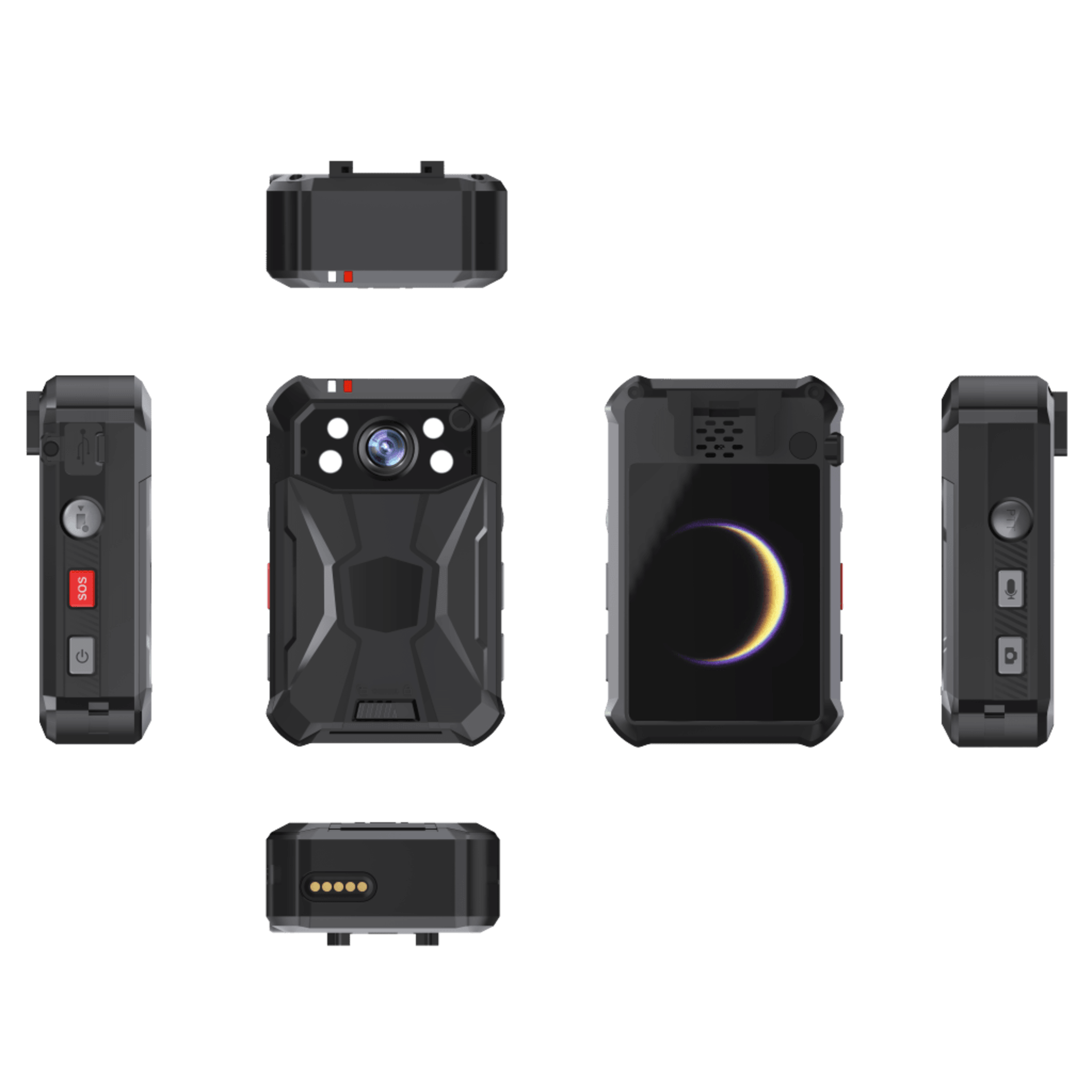Body Camera Portátil / Grabación a 2K / Pantalla 2.4" LCD / IP68 / H.265 / 64 GB de Almacenamiento / GPS / WIFI / 3G y 4G / Fotos de Hasta 40 Megapixel / Micrófono Integrado con Reducción de Ruido / Batería Intercon