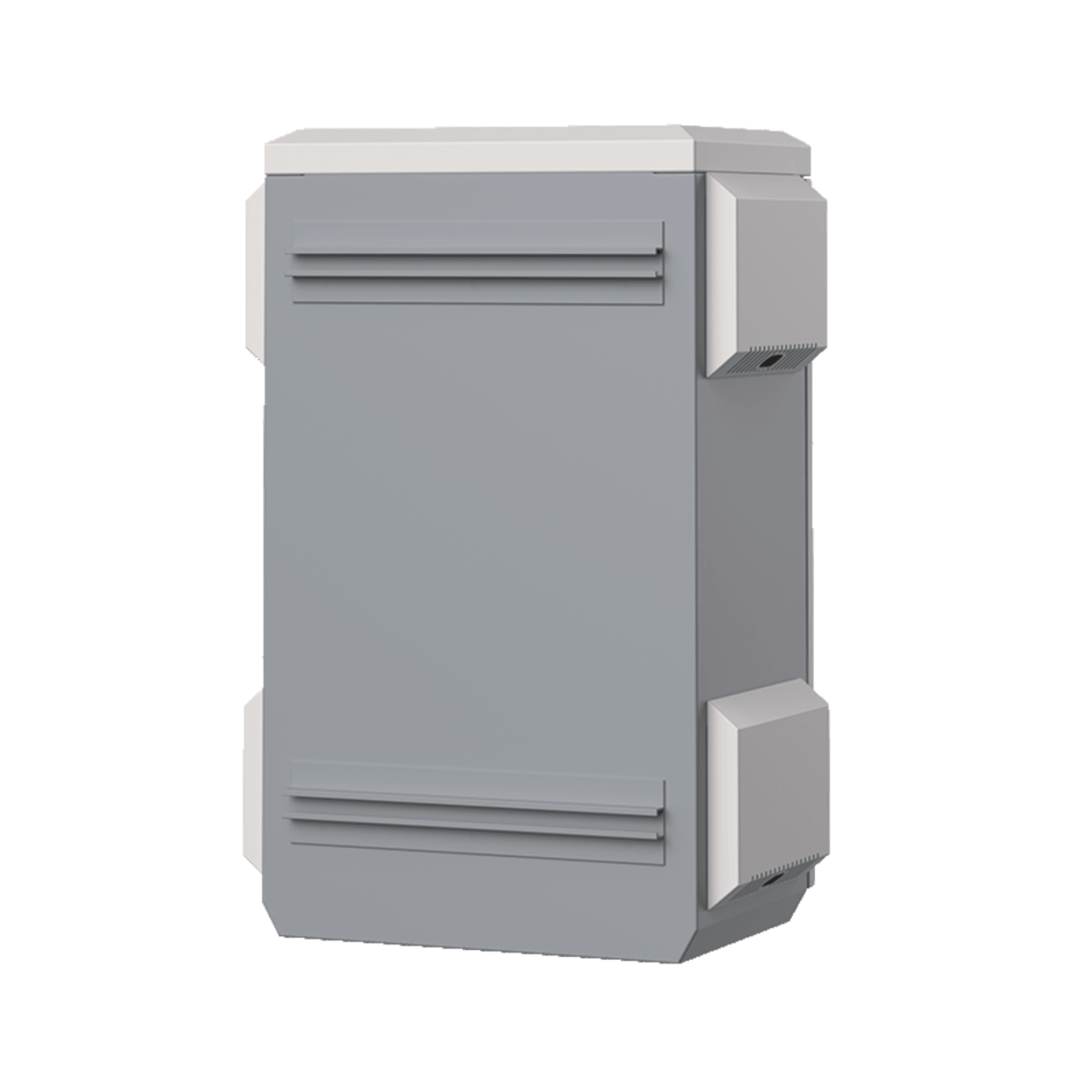 Gabinete de Acero Ventilado para Exterior 680 x 480 x 315 mm con Rieles DIN y 4 Placas Laterales para Montaje de Equipos por Fuera