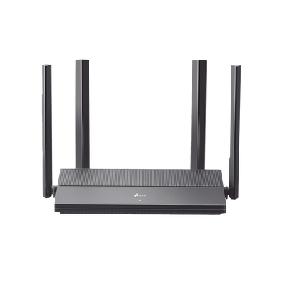 Router WiFi 6 AX 1500 Mbps / MU-MIMO 2X2 y OFDMA / 1 Puerto WAN Gigabit / 3 Puertos LAN Gigabit / Soporta IPV6 y TR-069 / 4 Antenas Beamforming / Seguridad WiFi WPA3