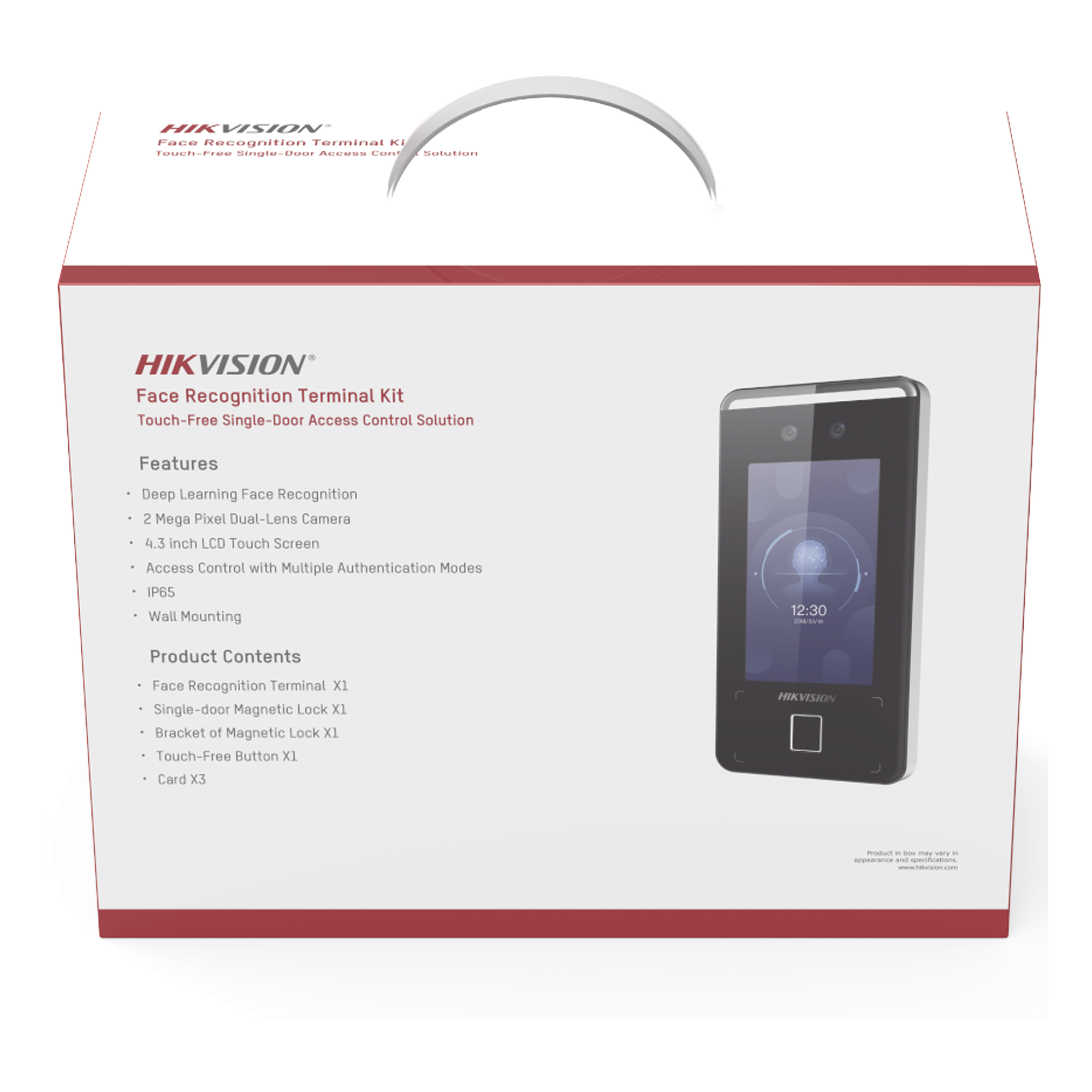 Kit de Control de Acceso TODO INCLUIDO con Lector de Rostros, QRs , Tarjetas y Huellas / 3,000 Rostros / Compatible con App Hik-Connect / Videoportero / Incluye Electroimán Botón de Salida y Montajes Z y L para imán / HIK-IA — HIKVISION · SKU DS-KAS541