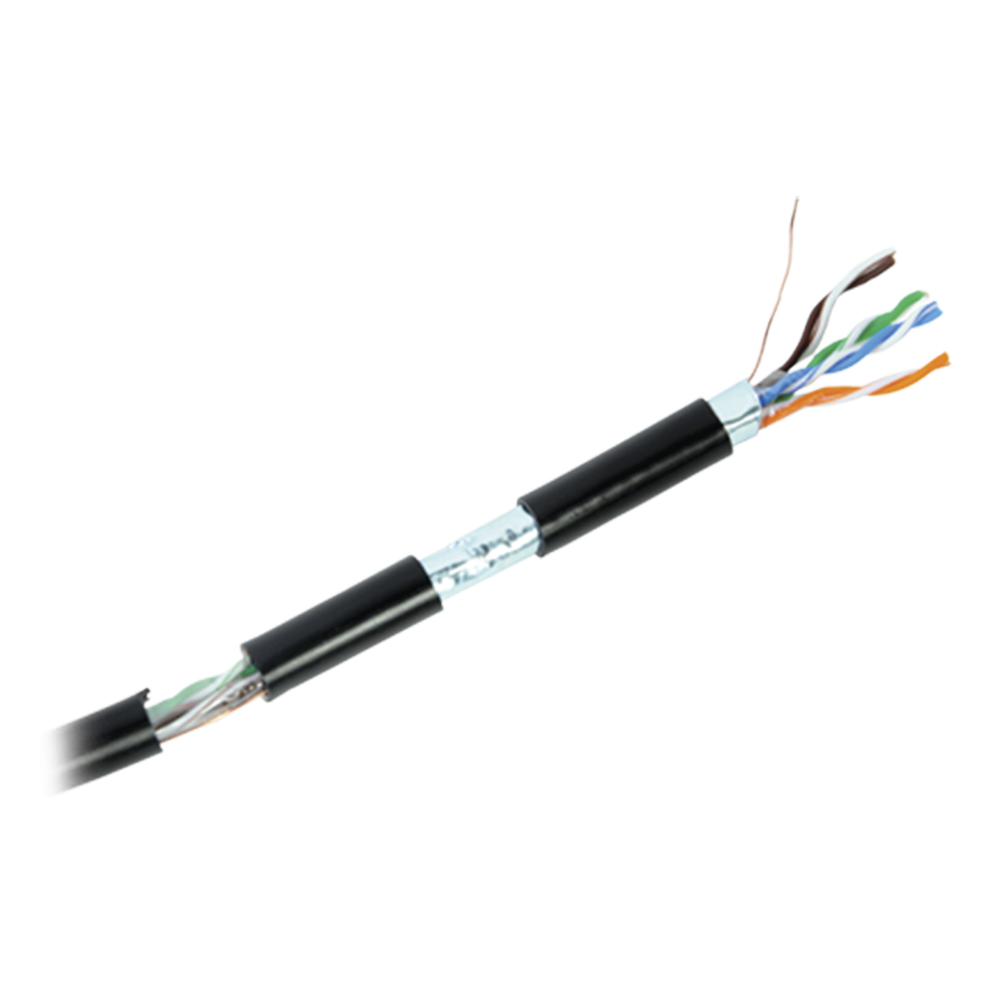Bobina de cable de 305 m, Cat5e , FTP, blindado, para intemperie, color negro, UL, para aplicaciones en video vigilancia, redes de datos (Carrete Easy Pull)