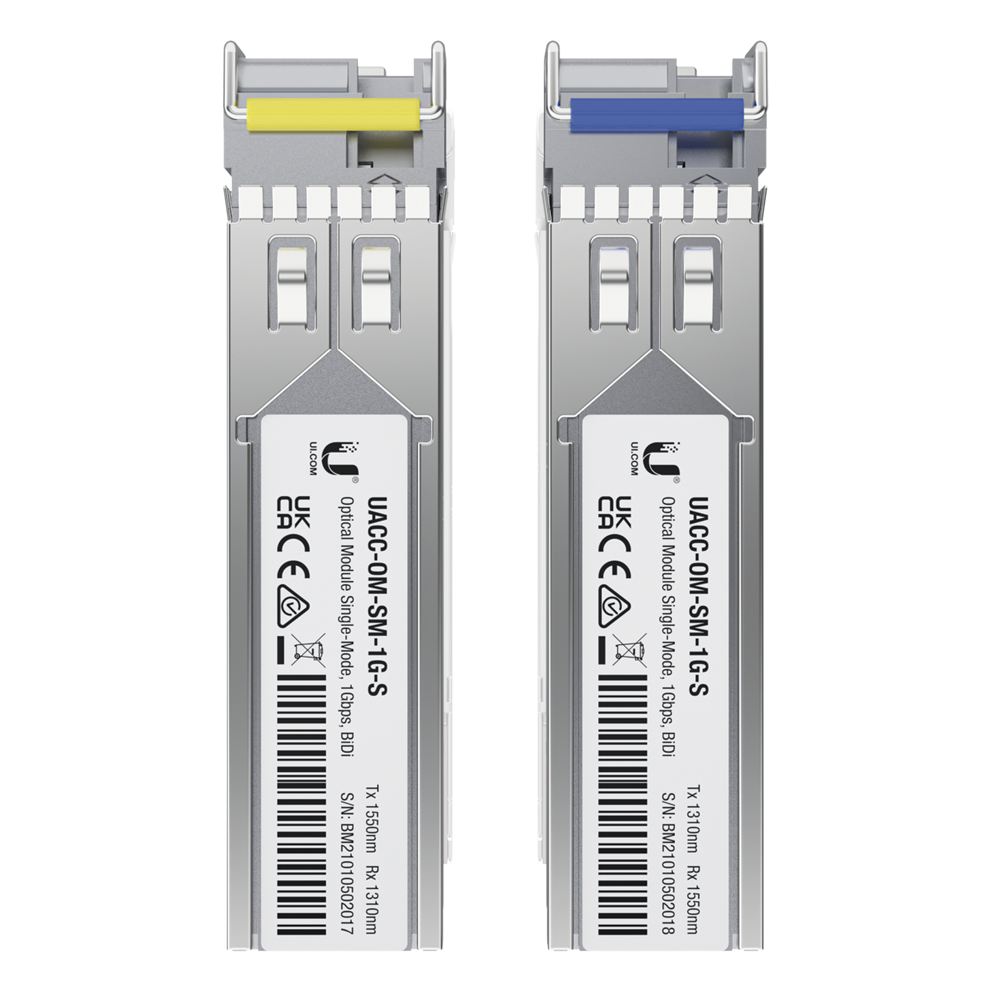 Módulo SFP / 1 Gbps / BiDi Monomodo / LC Simplex / Alcance 3 km (9842.5 ft) / Pack de 2 — UBIQUITI · SKU UACC-OM-SM-1G-S-2